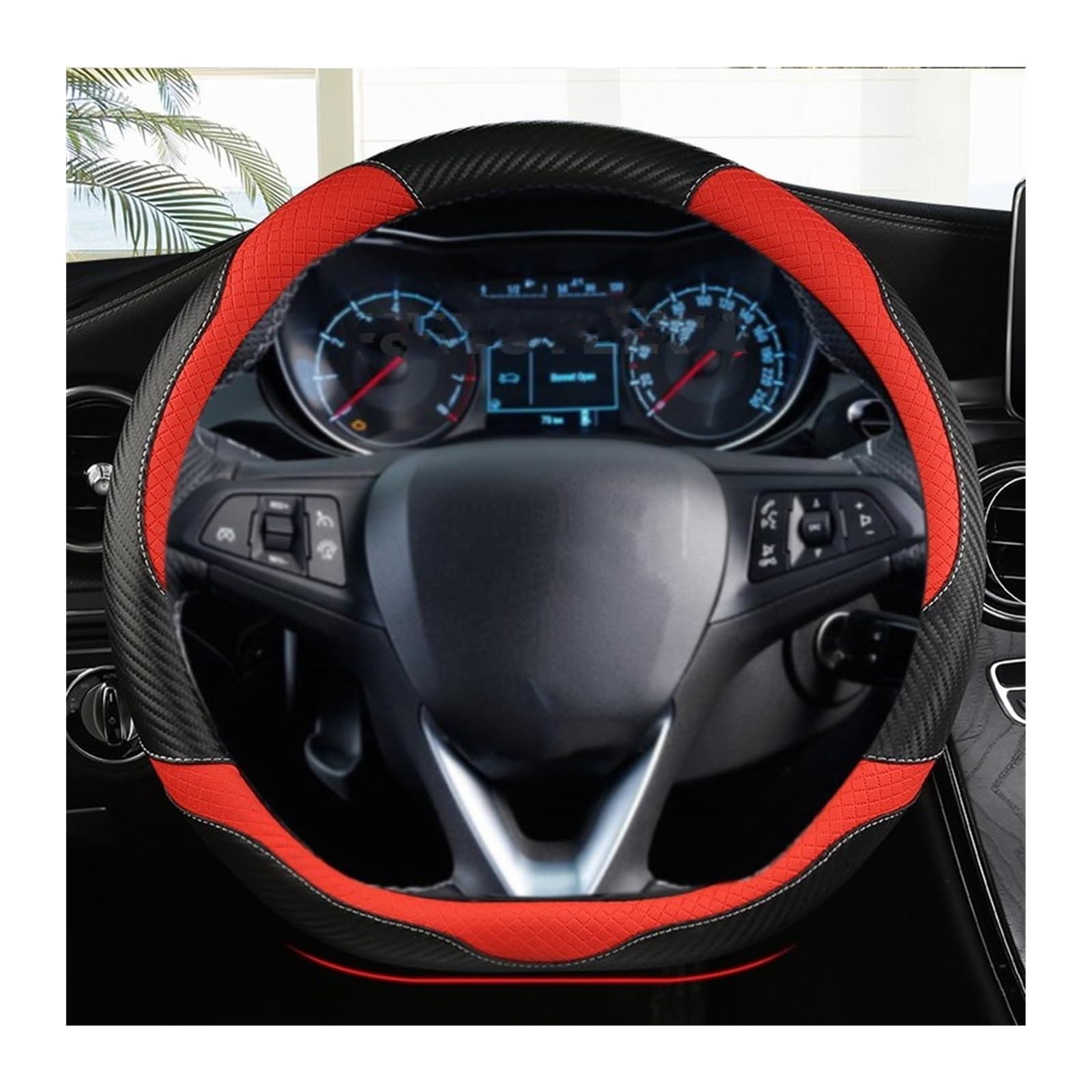 Lederen Auto Stuurhoes Voor Opel Grandland X Insignia CT 2017-2021, Universeel 15 Inch/38 Cm Zacht Duurzaam Antislip Beschermer Interieur Accessoires,D-D