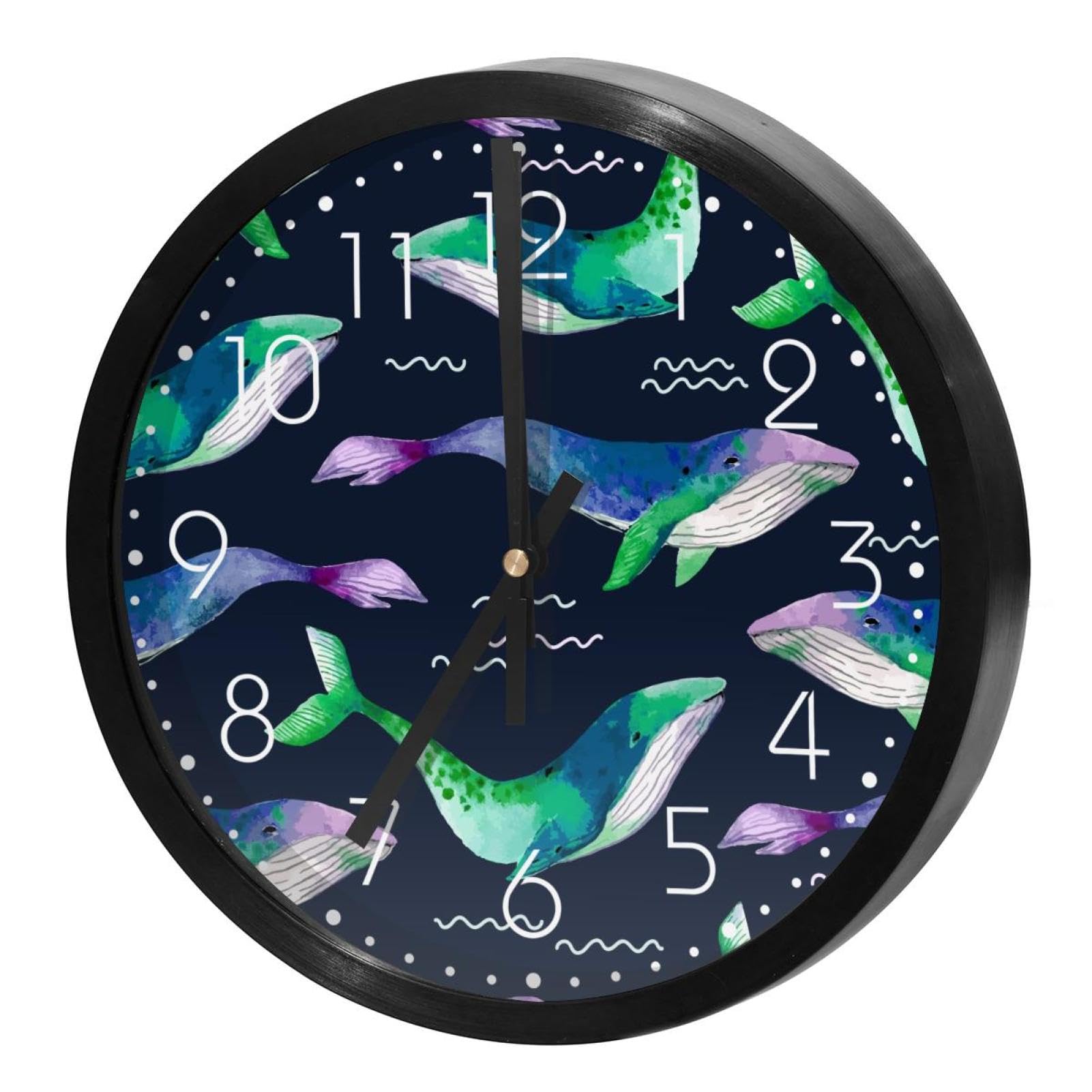 Horloge murale pour maison et cuisine au design aquarelle