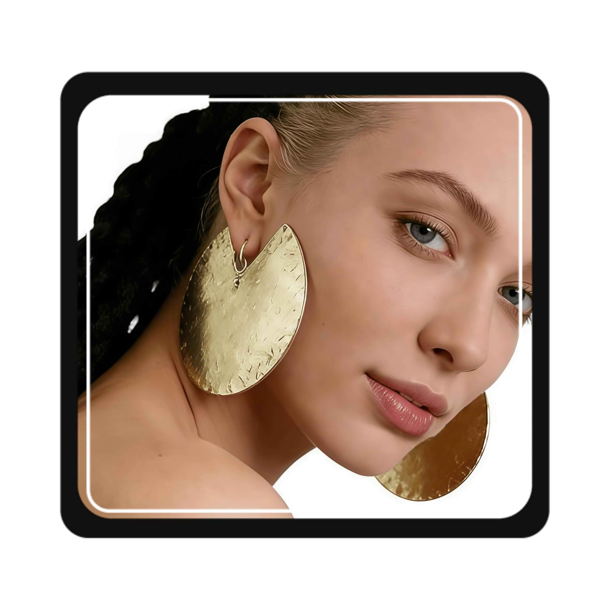 Large Gold Hammered Geometric Disc Earrings Circle Drop Dangling Earrings Round Hanging Hoop Jewelry for Women
