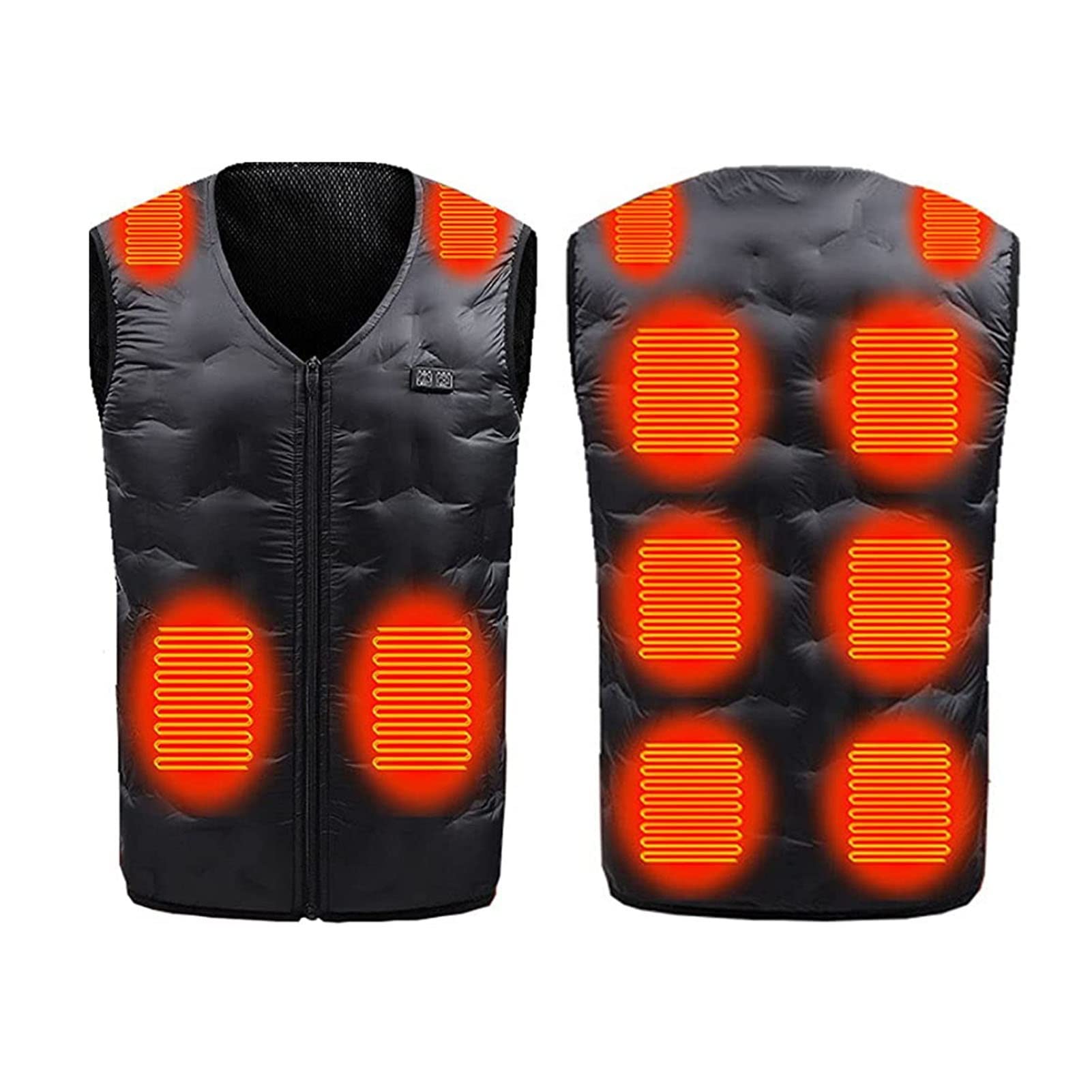 USB Lightweight Heated Vest 10 Heating Zones Electric Heated Vest USB Washable Lightweight Outdoor Electric Warm Vest for Men Machine Washable