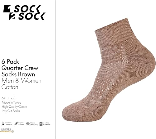Miniatura 3 de 1SOCK2SOCK Paquete de 6 calcetines deportivos de algodón para hombres y mujeres, de algodón, corte bajo, calcetines para correr