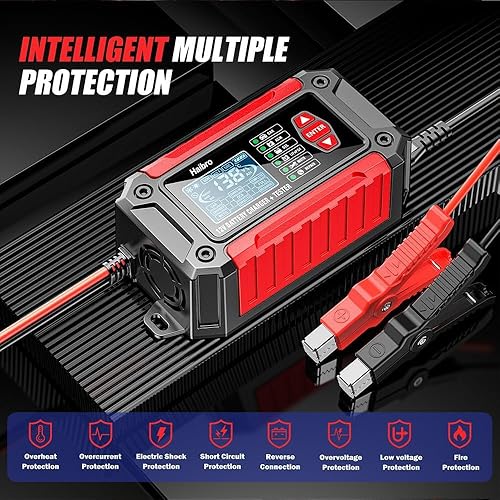 Miniatura 8 de Cargador y probador de batería de automóvil, cargador inteligente LiFePO4 de 12 V 6 A, probador de carga CCA, probador de alternador automotriz,