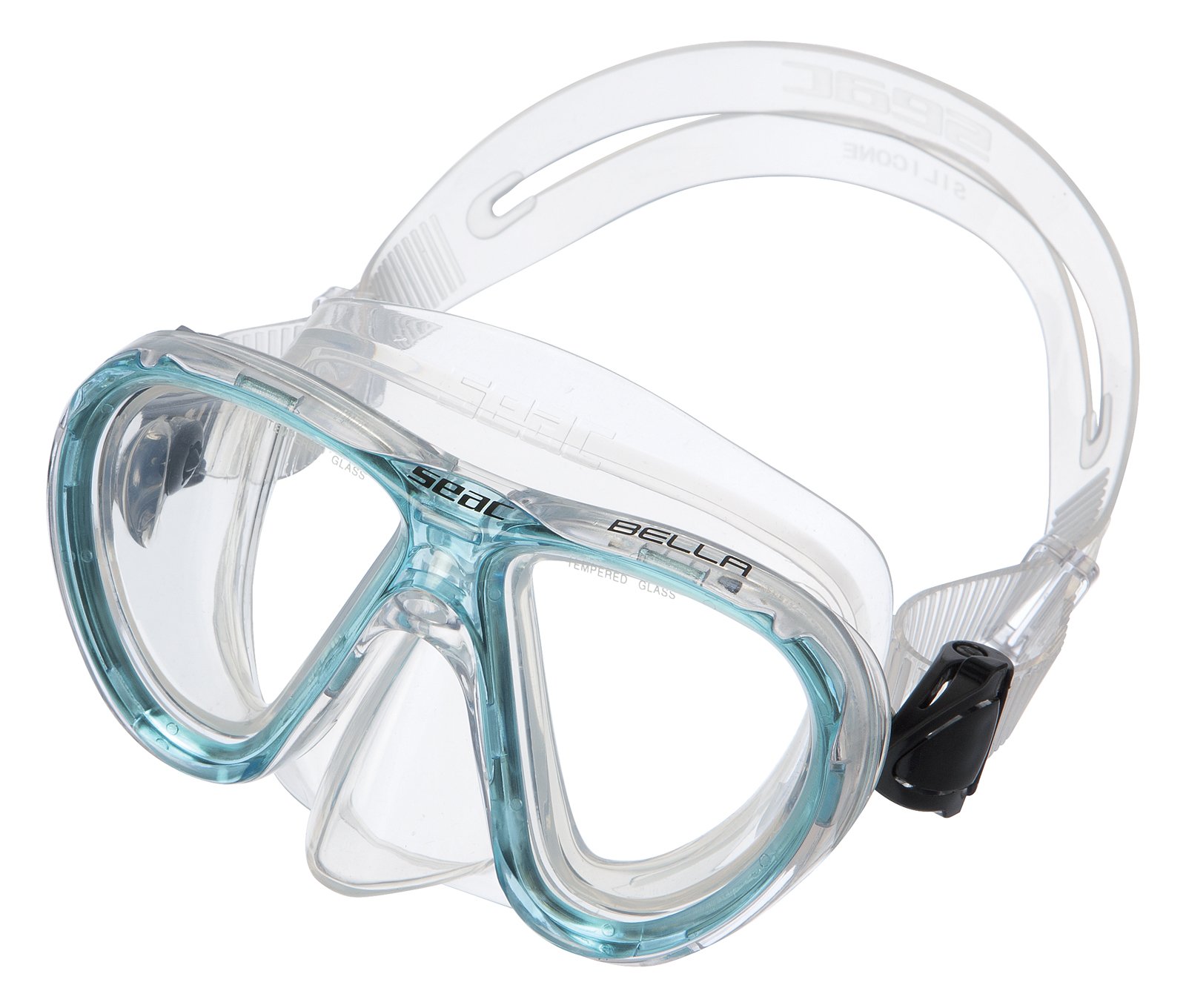 Seac Schnorchelset Bella aus transparentem Silikon - Kinder-Set für das Schnorcheln und Tauchen, Tauchermaske Bella und Schnorchel Tribe, 100% Silikon