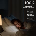 NICETOWN Naturel 100% Rideaux en lin noir 84 Inches Long, thermiquement isolé Farmhouse Thick Traitement de fenêtre complètement noirci 2 Panneaux pour le salon, 52" Étendue de chaque panneau