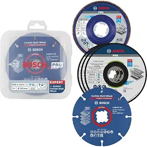 Bosch Professional Set con 5 discos de lija y discos de corte X-LOCK, acero inoxidable, metal, Ø 125 mm, accesorios de amoladora