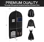 43" Garment Bag Suit Bag Garment Bags for Travel Duffle Bags for Hanging Clothes Storage Bag Carry on Garment Bag, Ideal for Wardrobes, Blazers, Dresses, Coats (1 Pack)