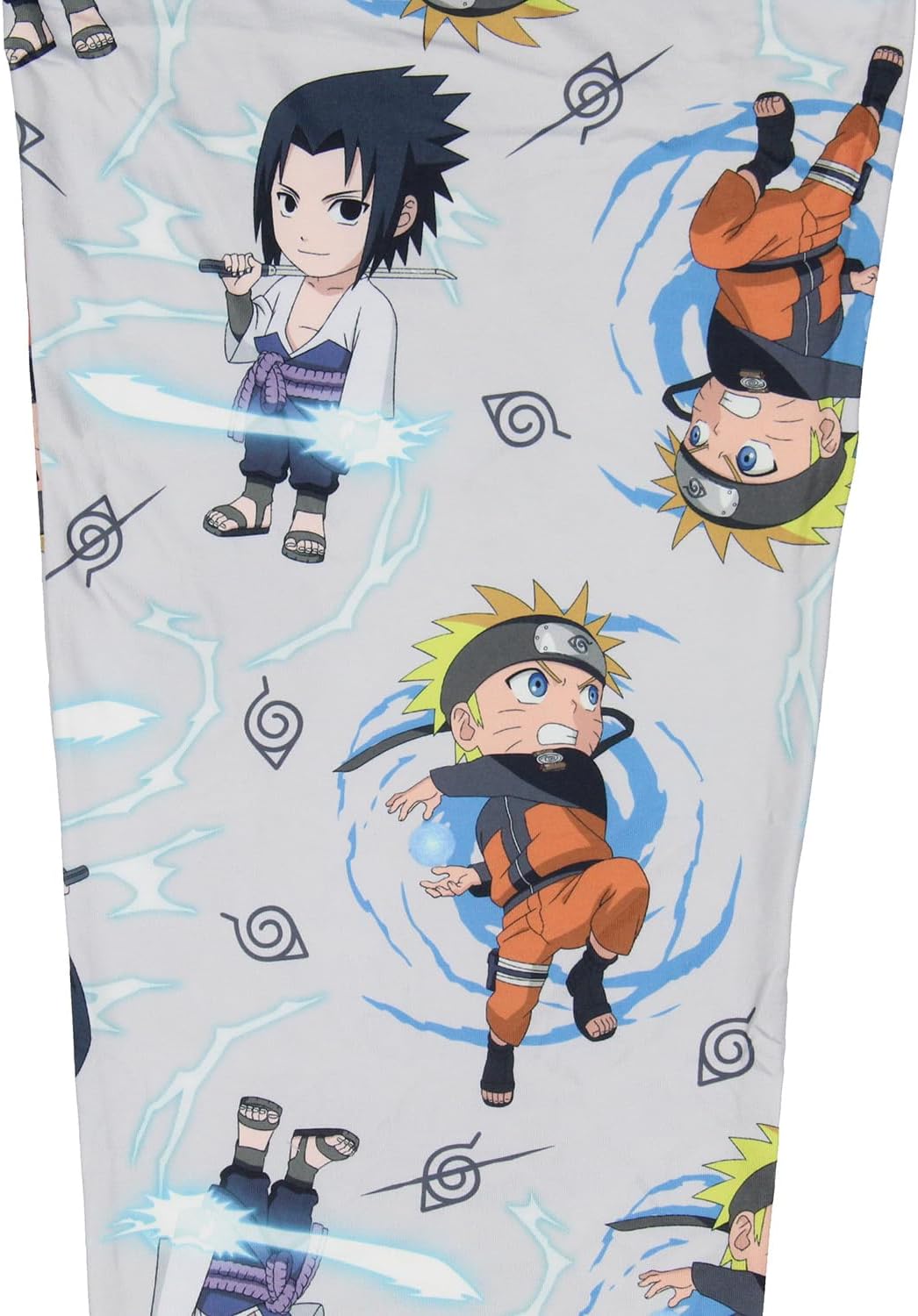 Bioworld Naruto Shippuden Anime Men's Chibi Characters And Symbols Lounge Sleep Pajama Pants - Image 3