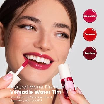 bayfree Lip Tint Stain Set, Lip Stain Long Lasting Waterproof, Lightweight, Non-sticky, Transfer-Proof, Matte Finish (fruit platter)