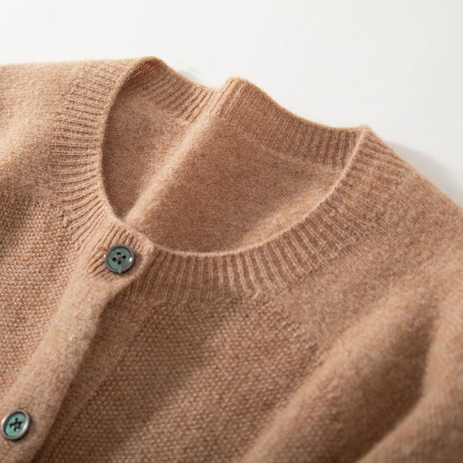 Women’s 100% Merino Wool Cardigan Sweater Crew Neck Long Sleeve Knit Casual Button Down Lightweight Tops Outwear - Image 3