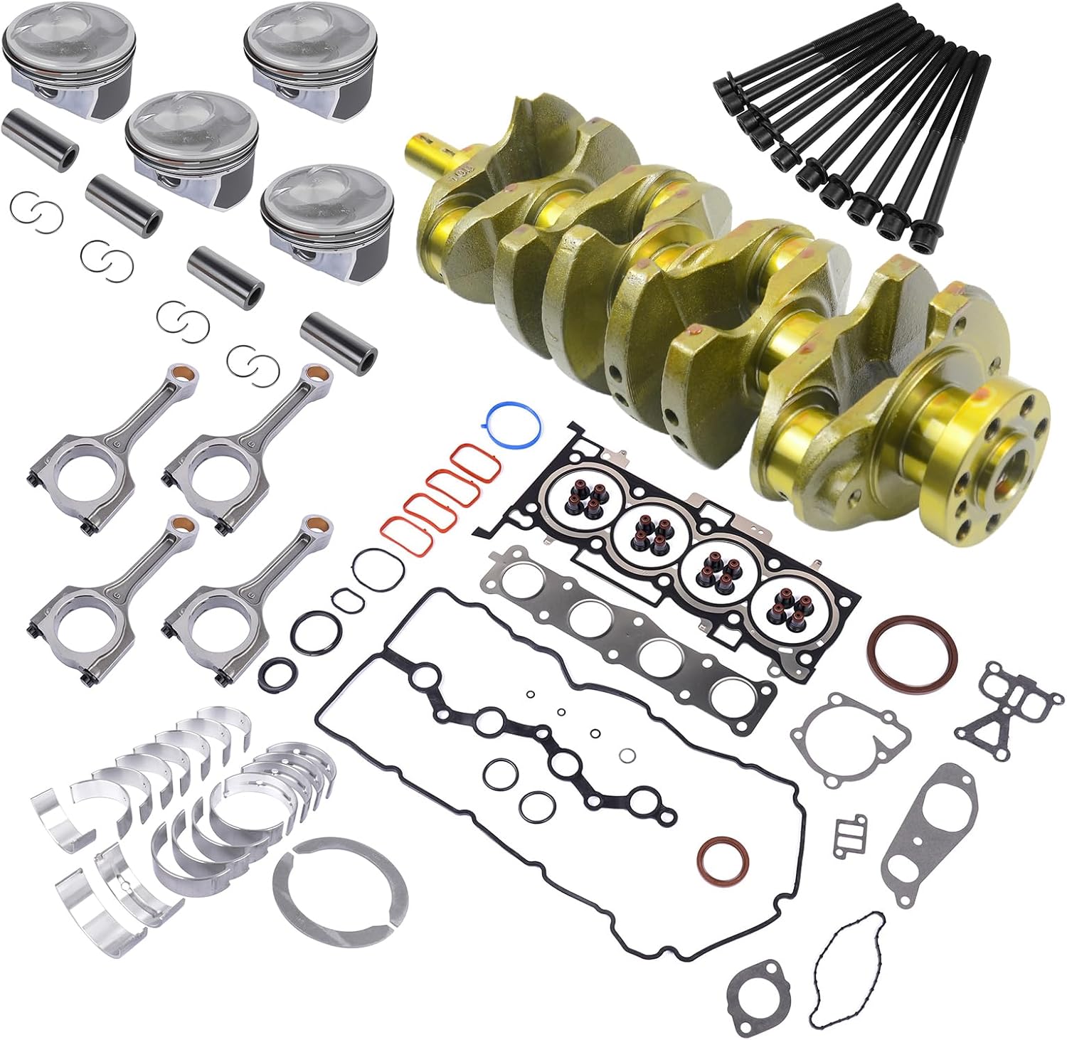 G4KJ Engine Rebuild Kit Replacement for Hyundai Tucson Sonata Santa Fe Sport Kia Sorento Optima Sportage 2.4L 231112G200 235102G500 230402G500