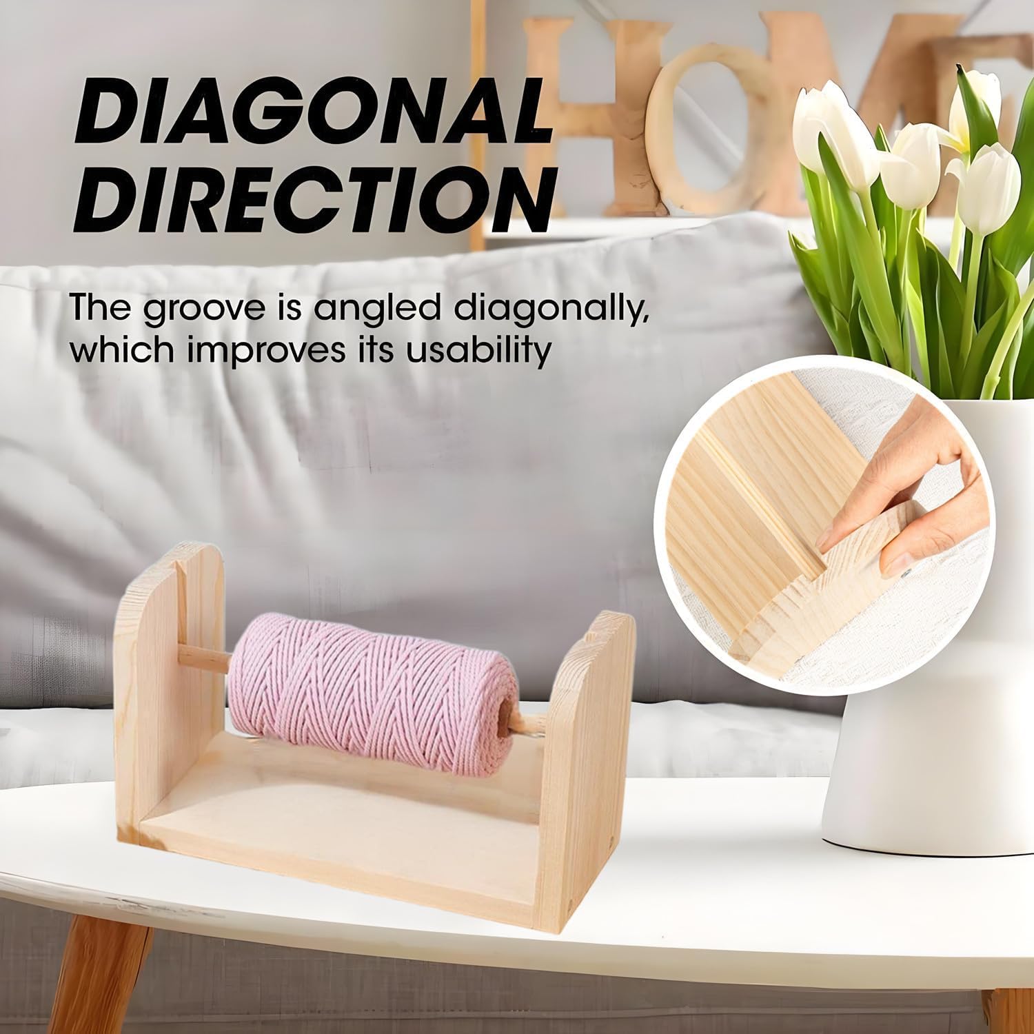 QRZLP Spools Thread Rack, Wooden Ribbon Storage Rack Sewing Yarn Roll Holder Mesh Crochet Thread Rack for Embroidery Quilting and Sewing Threads. (C)
