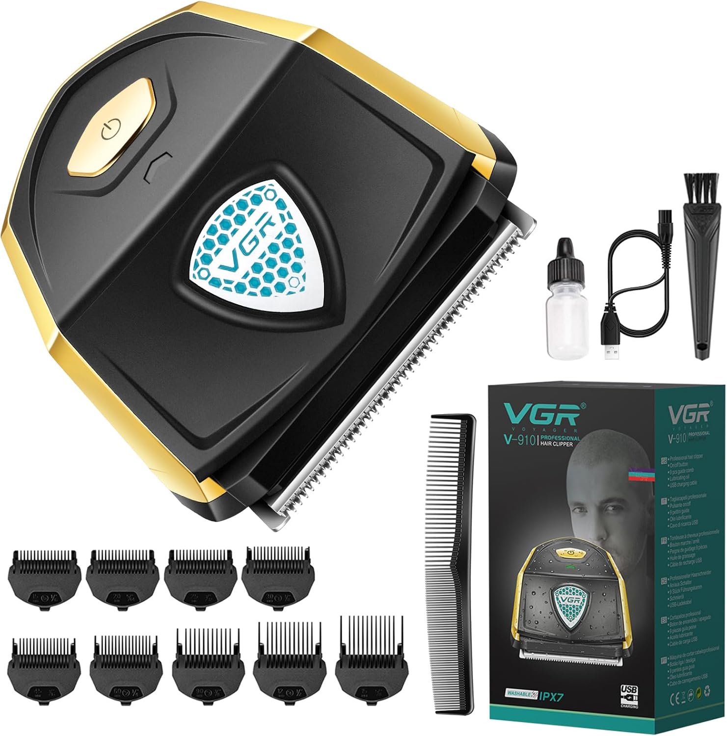 VGR Shortcut Self-Haircut Kit, Waterproof Cordless Head Shaver, Hair ...