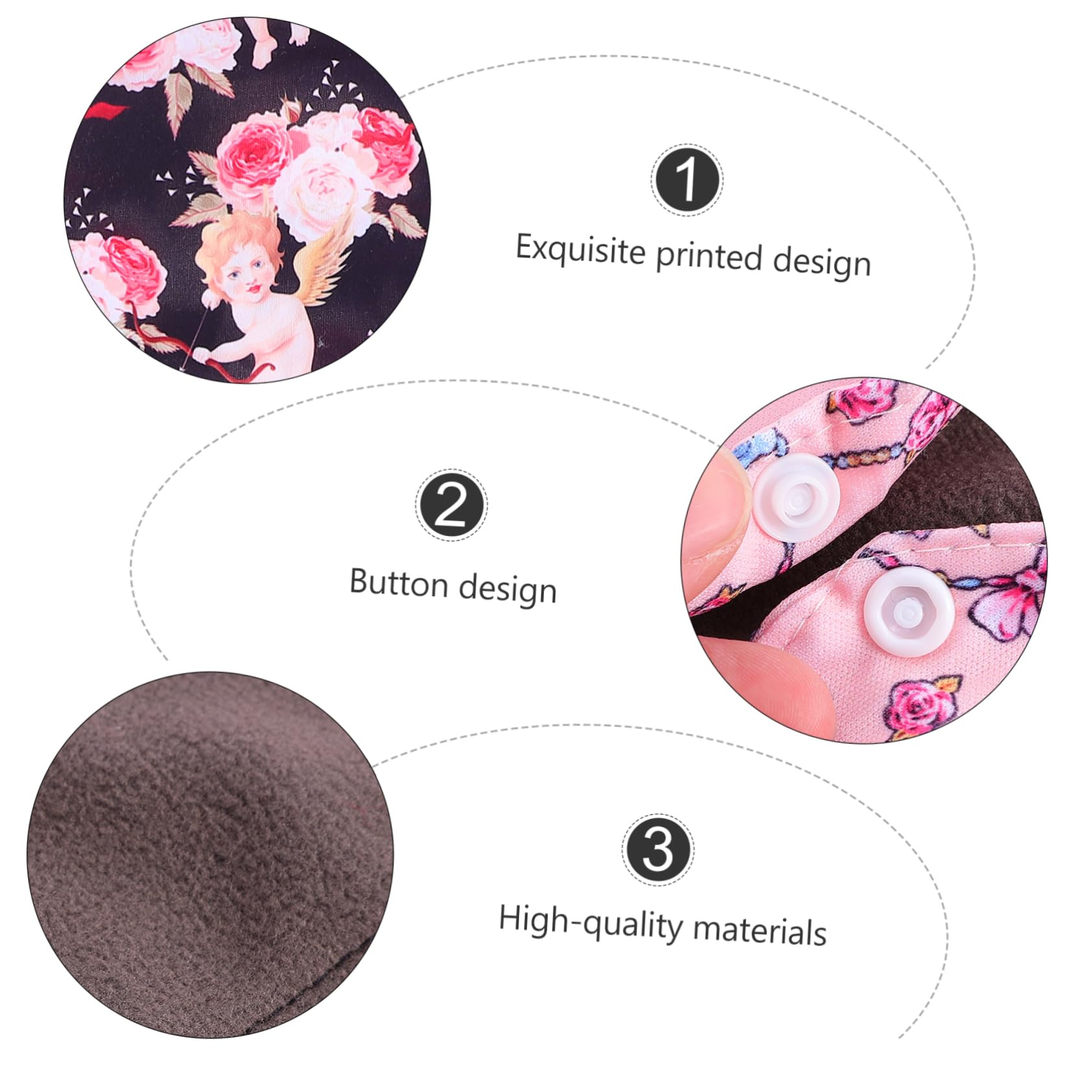 Healvian 3 Juegos Toalla De Tía Lavable Toalla Sanitaria Compresas Menstruales Reutilizables Almohadillas Femeninas Mujer Sanitaria La Capa Exterior Es De Tela Estampada. 5 Piezas * 3