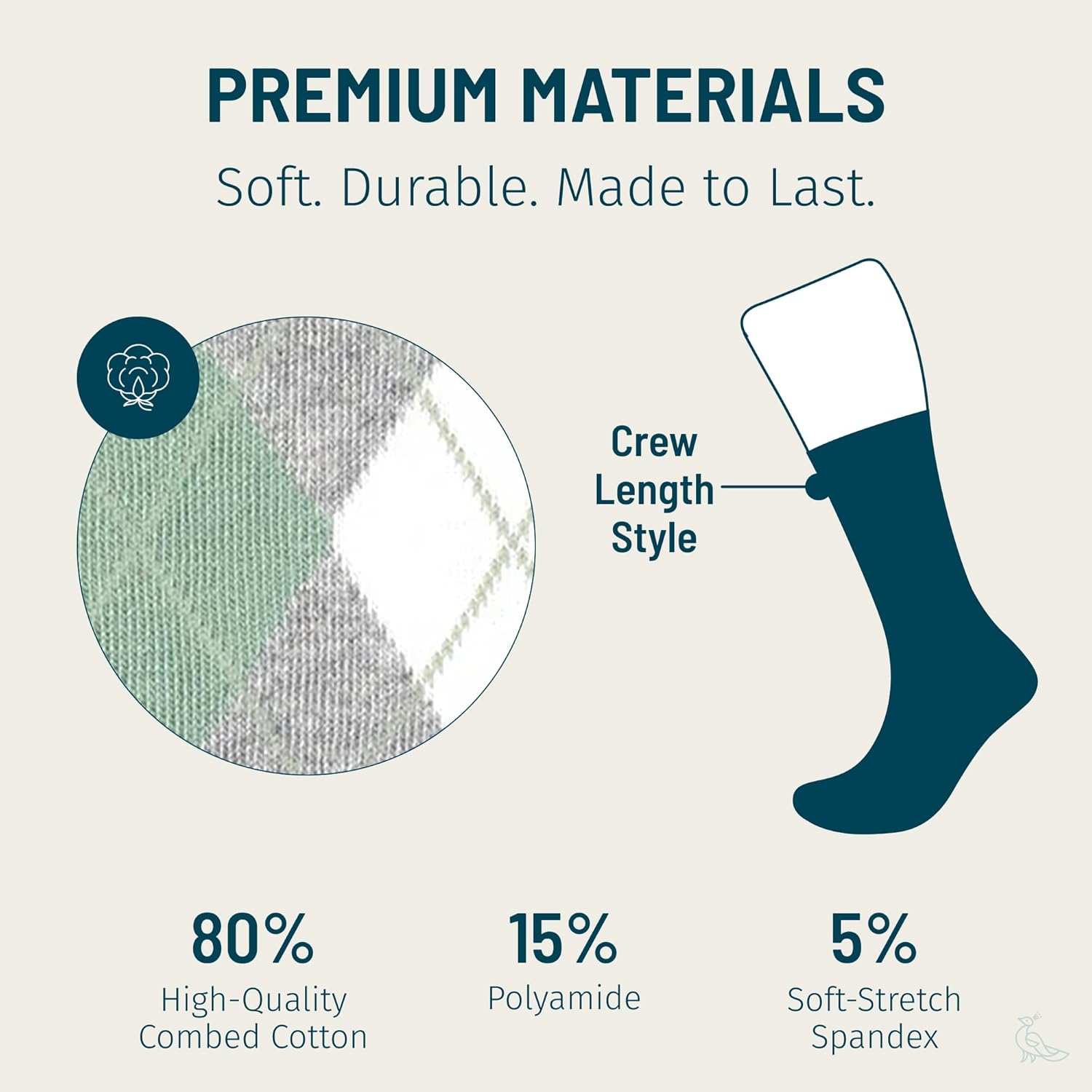 No Cold Feet Men’s Green Dress Socks – Classic Soft Crew Dress Socks, All-Day Comfort for Work, Business or Weddings