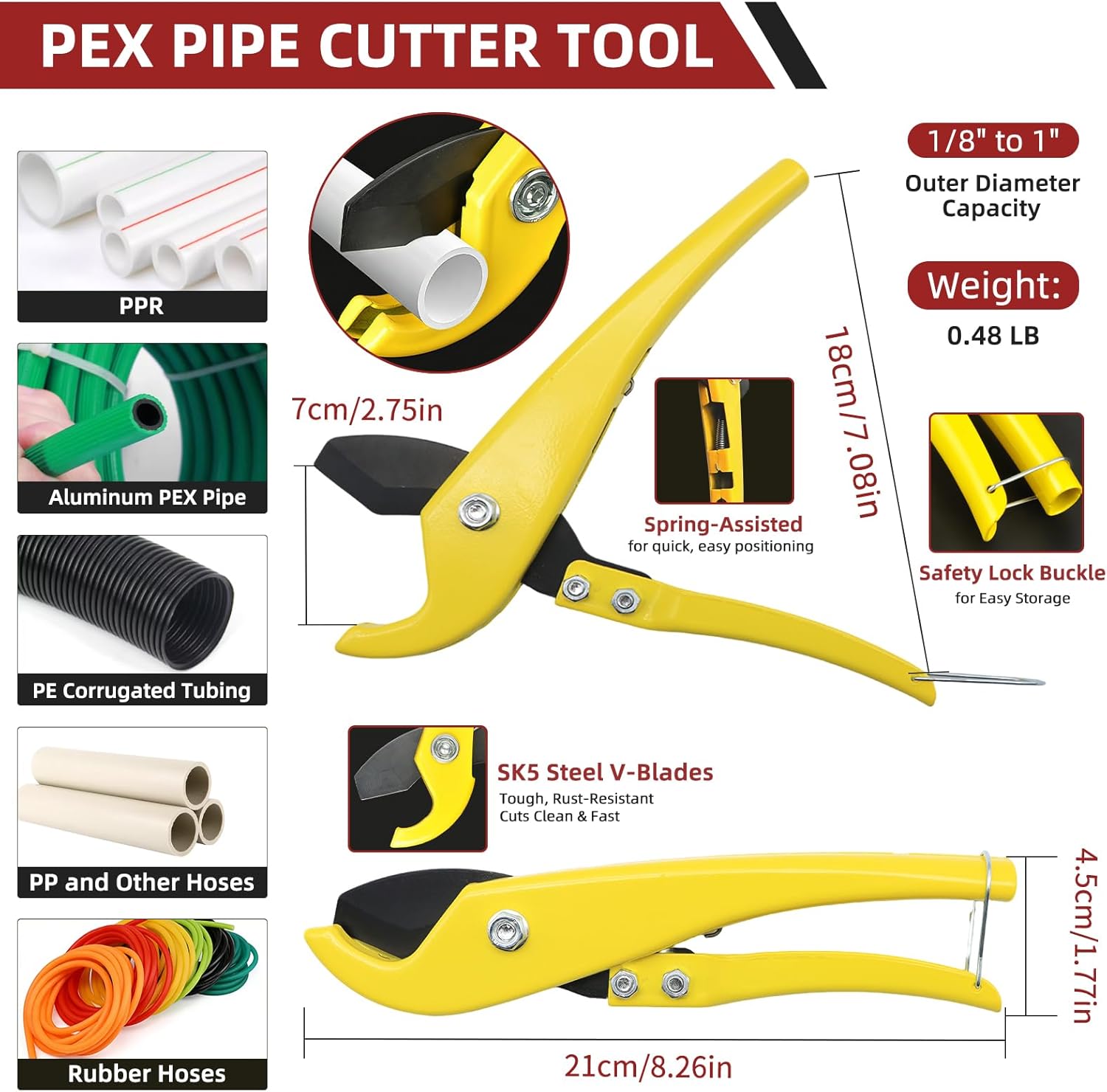 40PCS Plumbing Tool and Faucet Wrench Set, Universal Sink Wrench w/Four-Jaw Hex Wrench, 1/2" Pvc Pipe Threader, PEX Pipe Cutter, Pipe Extractor Tool, Adjustable Wrench, Shower Faucet Gaskets