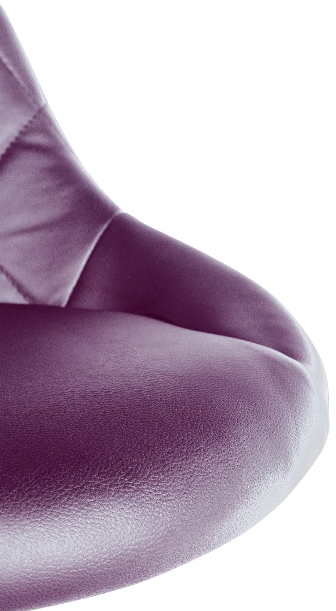 CLP Taburete De Trabajo Lazio con Ruedas En Simil Cuero o Tela I Silla De Oficina Regulable En Altura & Giratoria, Color:Violeta, Material:Cuero Sintetico