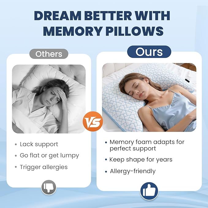 Set 2 Almohadas Memory Foam Queen Ajustable Refrescante miniatura 8