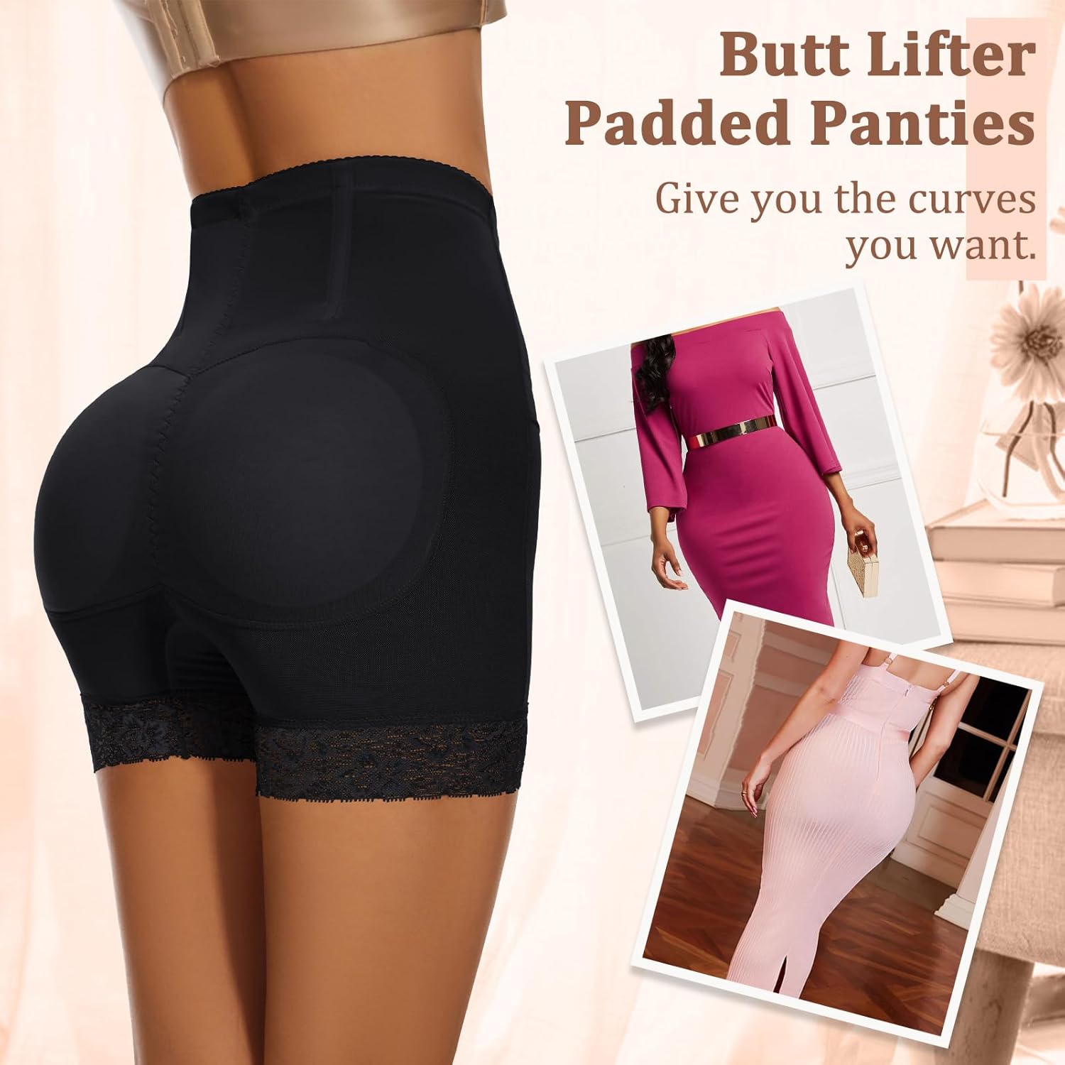 Butt Lifter Panties for Women Padded Underwear Seamless Butt Pads Hip Enhancer Shapewear Boyshorts - Image 6
