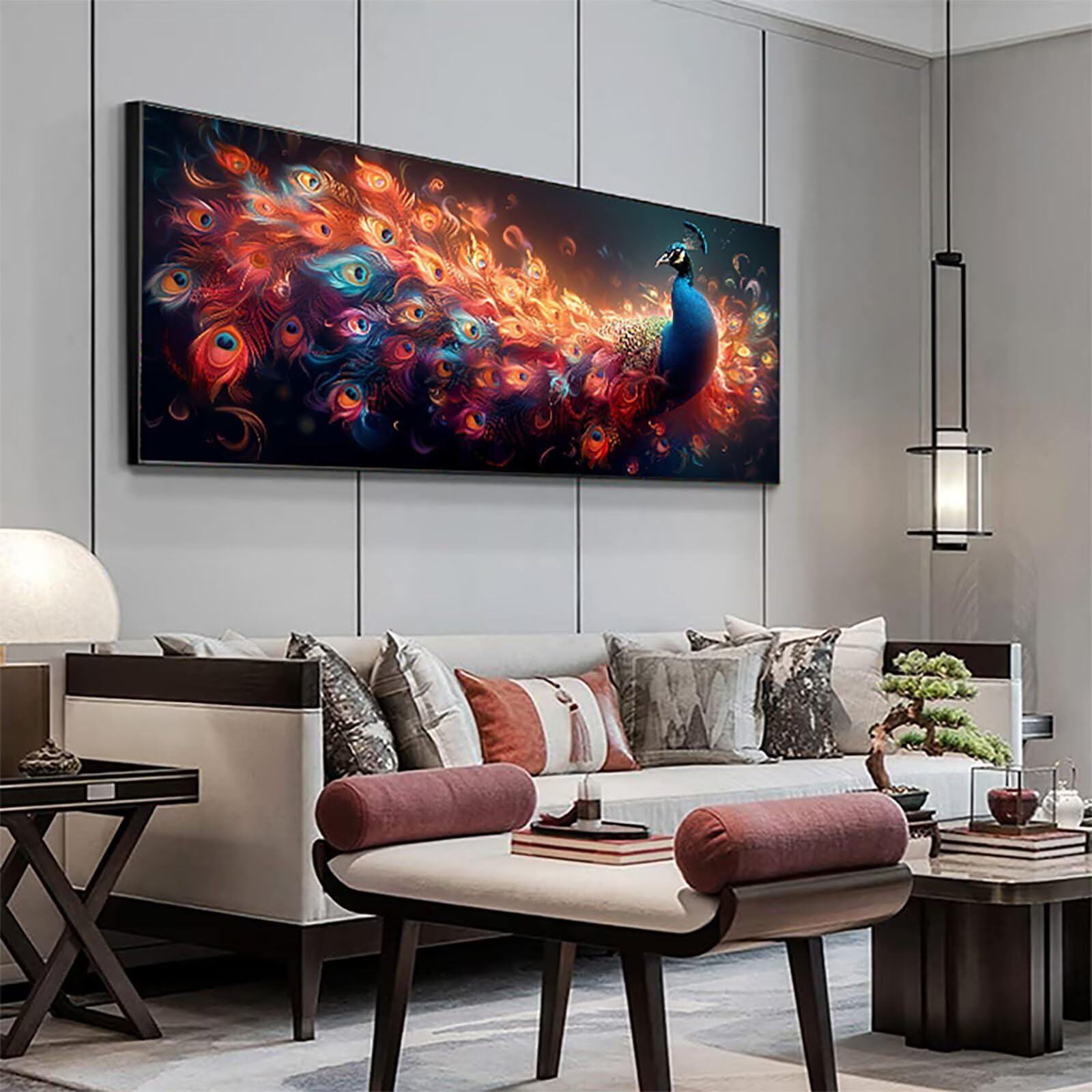 Diamentowe malowanie dla dorosłych duży rozmiar 100 x 200 cm, 5D diamentowe malowanie pawi, majsterkowanie ręczna aktywność dorosły zwierzę, haft diamentowy ścieg krzyżykowy, zestaw rzemieślniczy