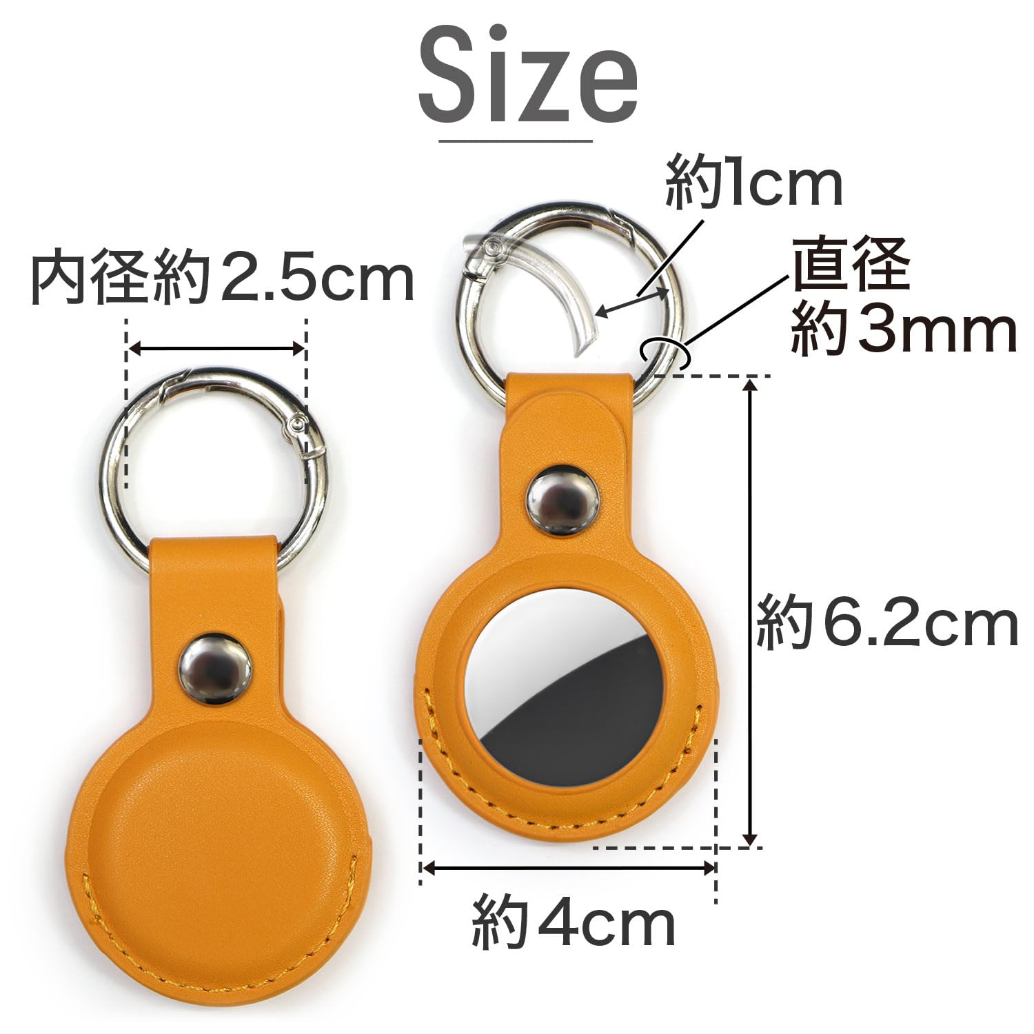 Amazon | AirTag用ケース レザー 【オレンジ】 エアタグ用