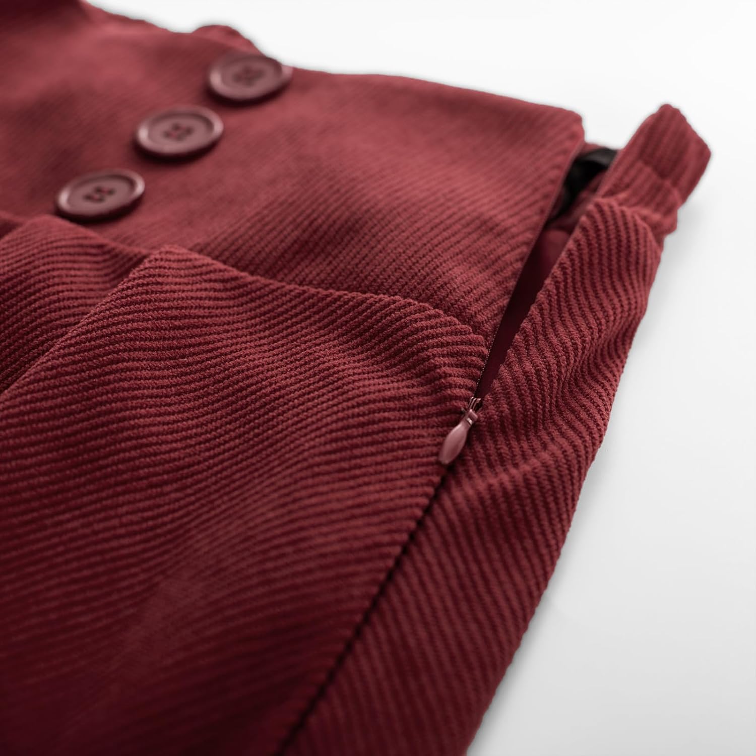 Belle Poque Corduroy Skirt for Women A-Line Flared Swing Skirt Midi High Waist Skirts - Image 3