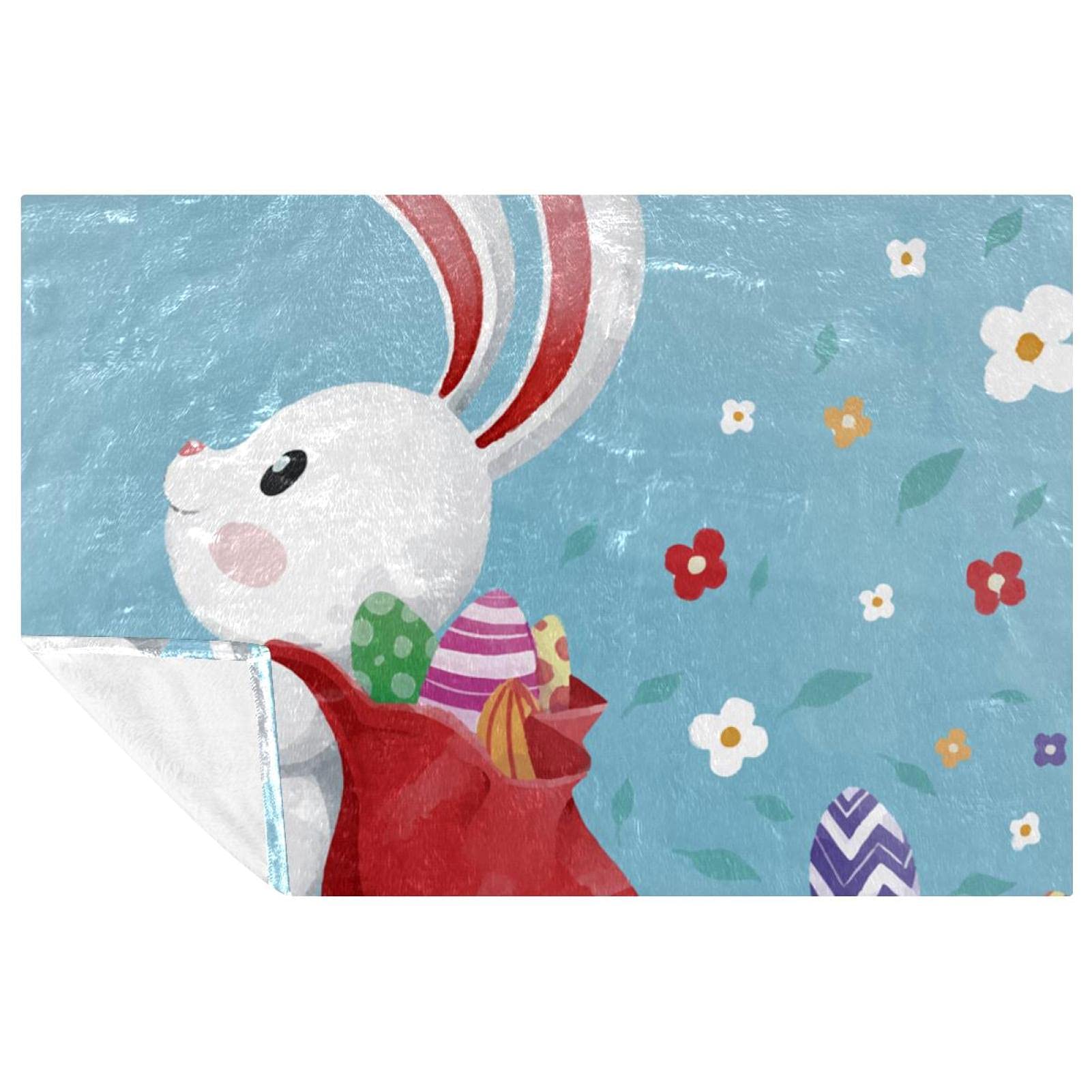 Couverture chaude imprimé lapin pour vos sorties camping et pique-nique