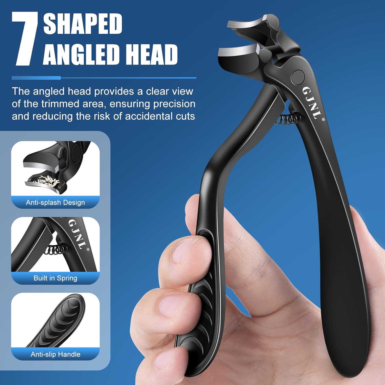 Toenail Clippers for Seniors Thick Toenails, 2026 Long Handle Angled Head Toe Nail Clippers for Men with Wide Jaw Opening, Sharp Heavy-Duty Non-Slip Fingernail Clipper with Catcher