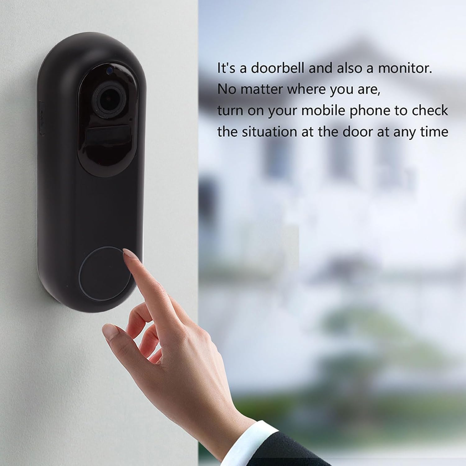 Video Doorbell with 1080P High Definition Lens, Bidirectional Voice, IR Night V , Remote Video Call, Battery or Wired Powered, Smart Visual Doorbell Camera for Home (US