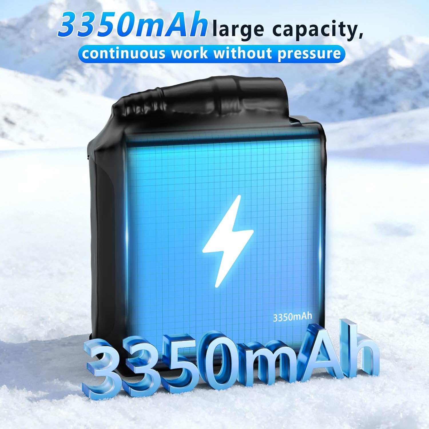 2 Pack Rechargeable Li-Polymer Battery Pack 7.4V 3350mAh Compatible with Heated Gloves, Heated Socks, and Other Outdoor Warming Gear