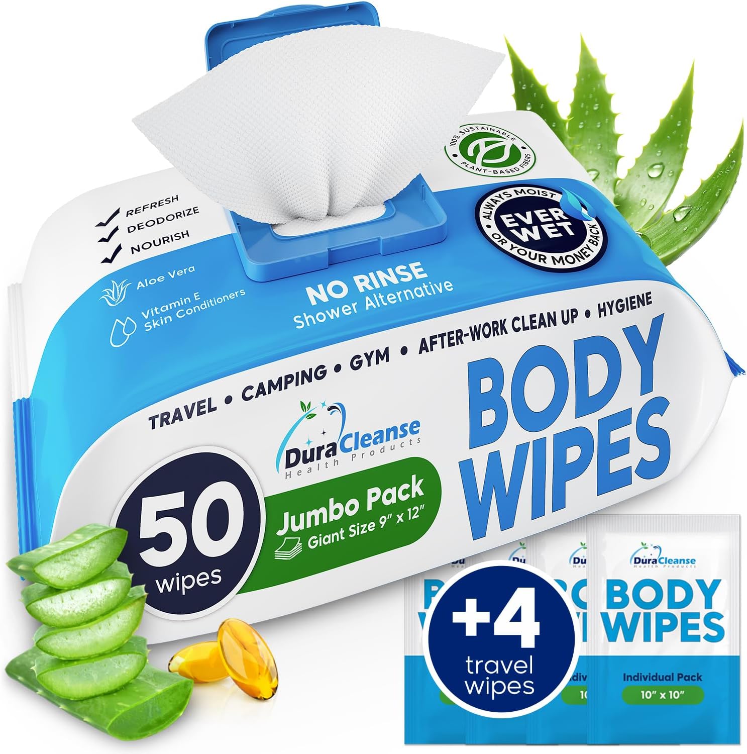 15.97 - Mando Deodorant Wipes - 24 Hour Odor Control - Aluminum Free, Baking Soda Free, Skin Safe (15 Count (Pack Of 3) (Ad - View #9