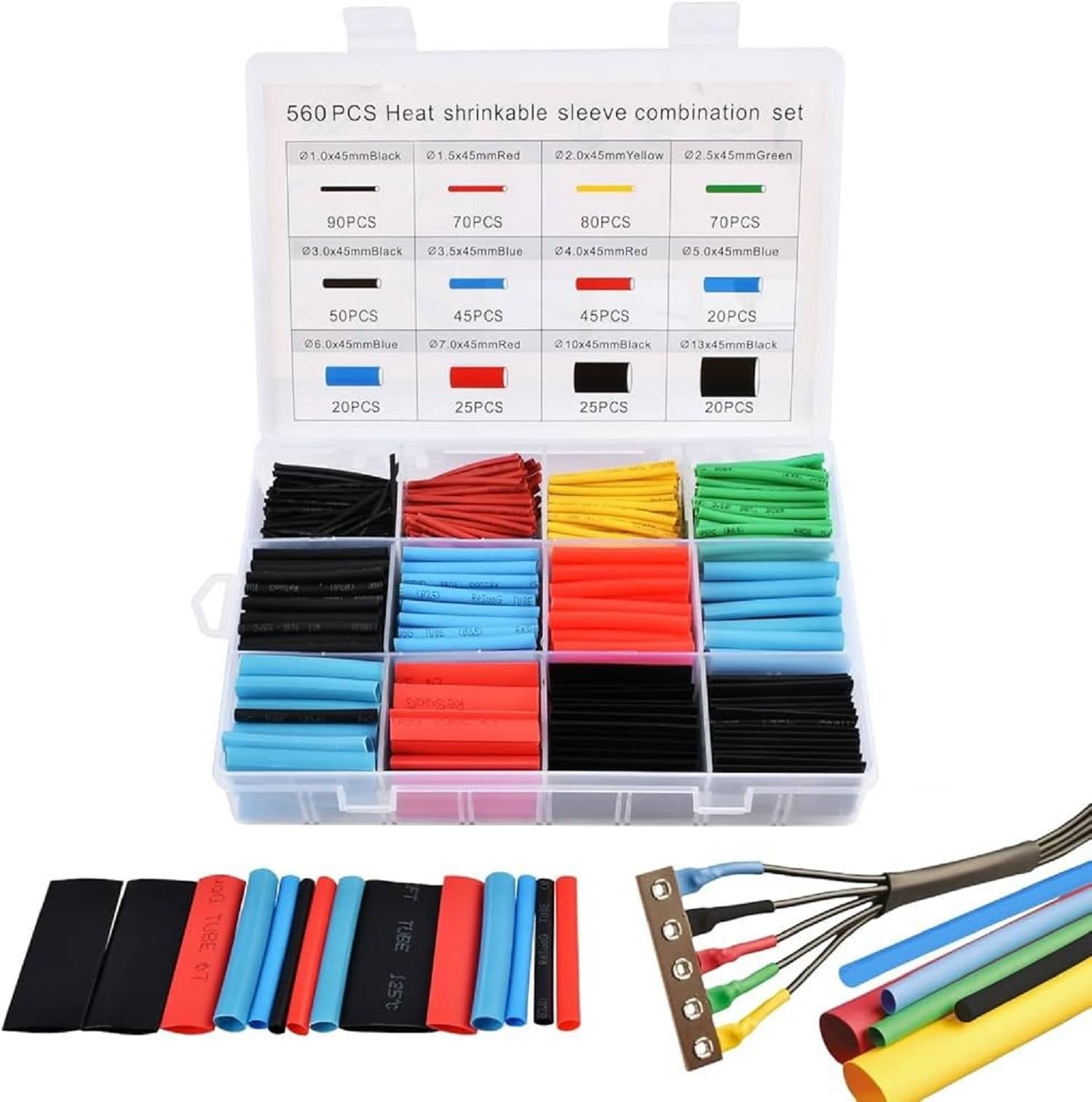 See full amazon price history chart for NAXUE Electrical Wire Cable Sleeving Wrap- 560Pieces Heat Shrink Tubing 2:1, Cable Wrap Assortment Electric Insulation Heat Shrink Tube Kit with Box(5 colors/12 Sizes) Black, Red, Blue, Yellow, Green NAXUE Electrical Wire Cable Sleeving Wrap- 560Pieces Heat Shrink Tubing 2:1, Cable Wrap Assortment Electric Insulation Heat Shrink Tube Kit with Box(5 colors/12 Sizes) Black, Red, Blue, Yellow, Green (B0DCVZKFBM) Amazon Price History, Amazon Price Tracker