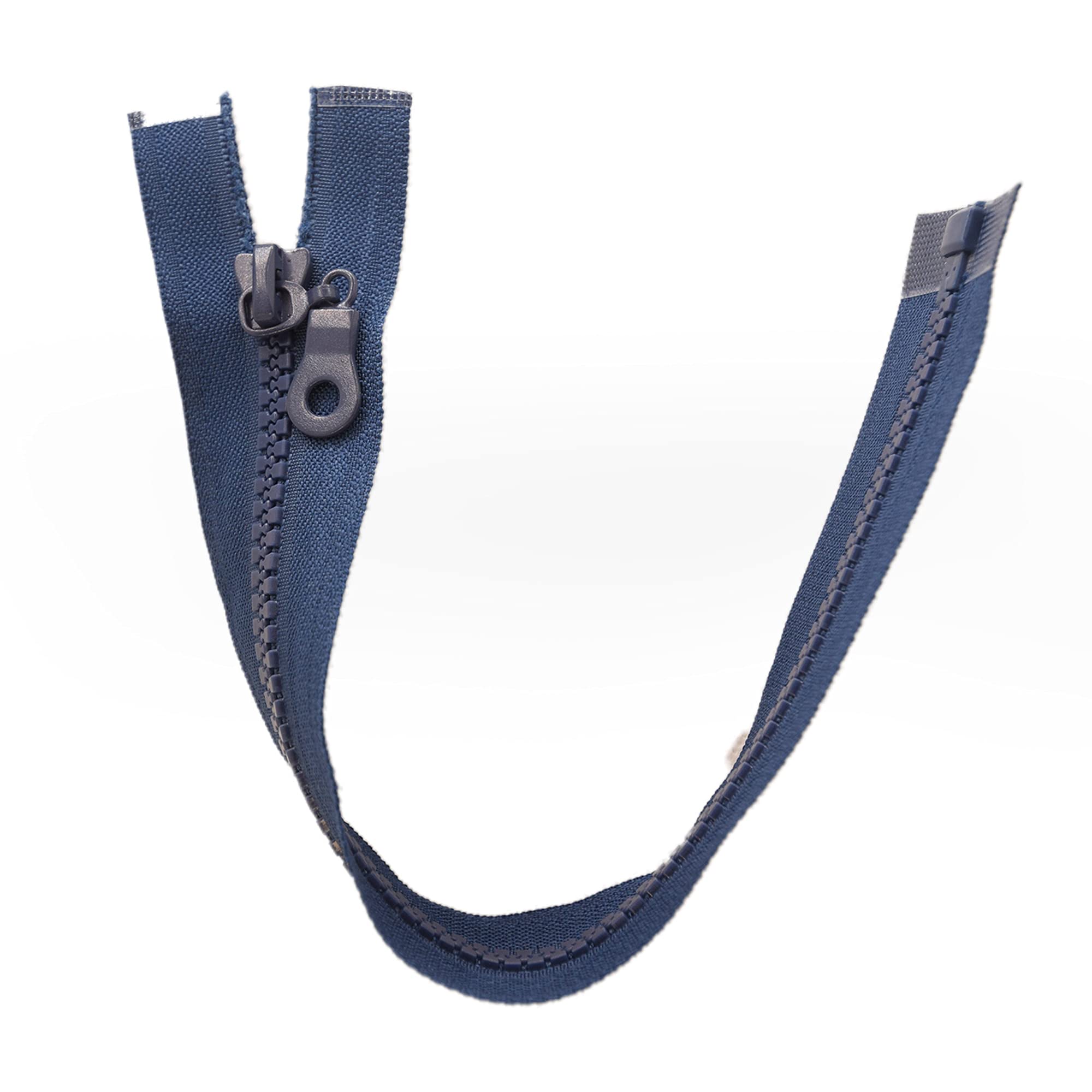 Ads Zipper Blue (Dark Indigo - Ads1007) Chunky No.5 Plastic Molded Zip Open End (, 30 Inch - 75 Cm (Open End))
