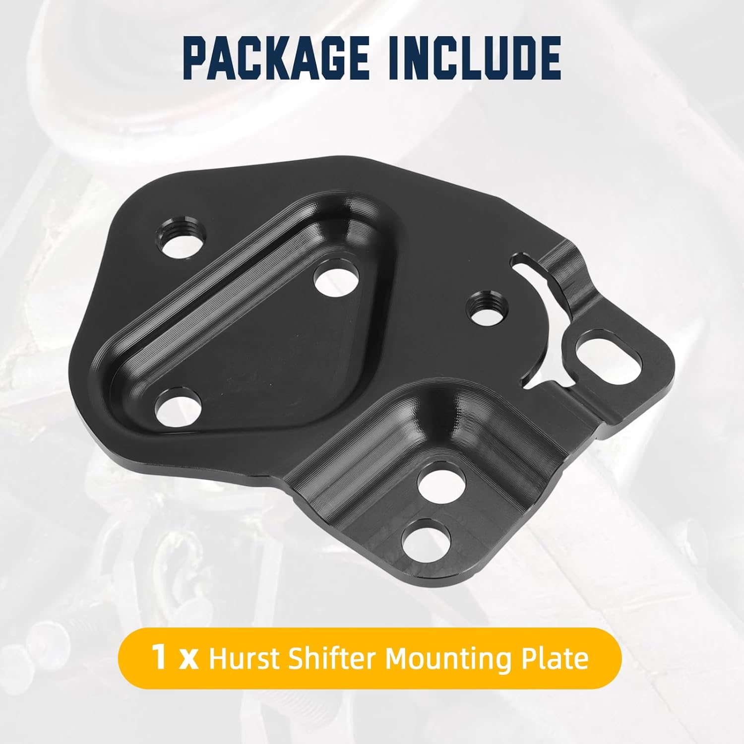 Aluminum 4 Speed Shifter Mounting Plate for GM Chevy Pontiac Transmission - Fits Hurst Kits 3733157, 3163, 4734, 7834. Replacement for 1957773, 1958773, 530-195-7773, 530-195-8773