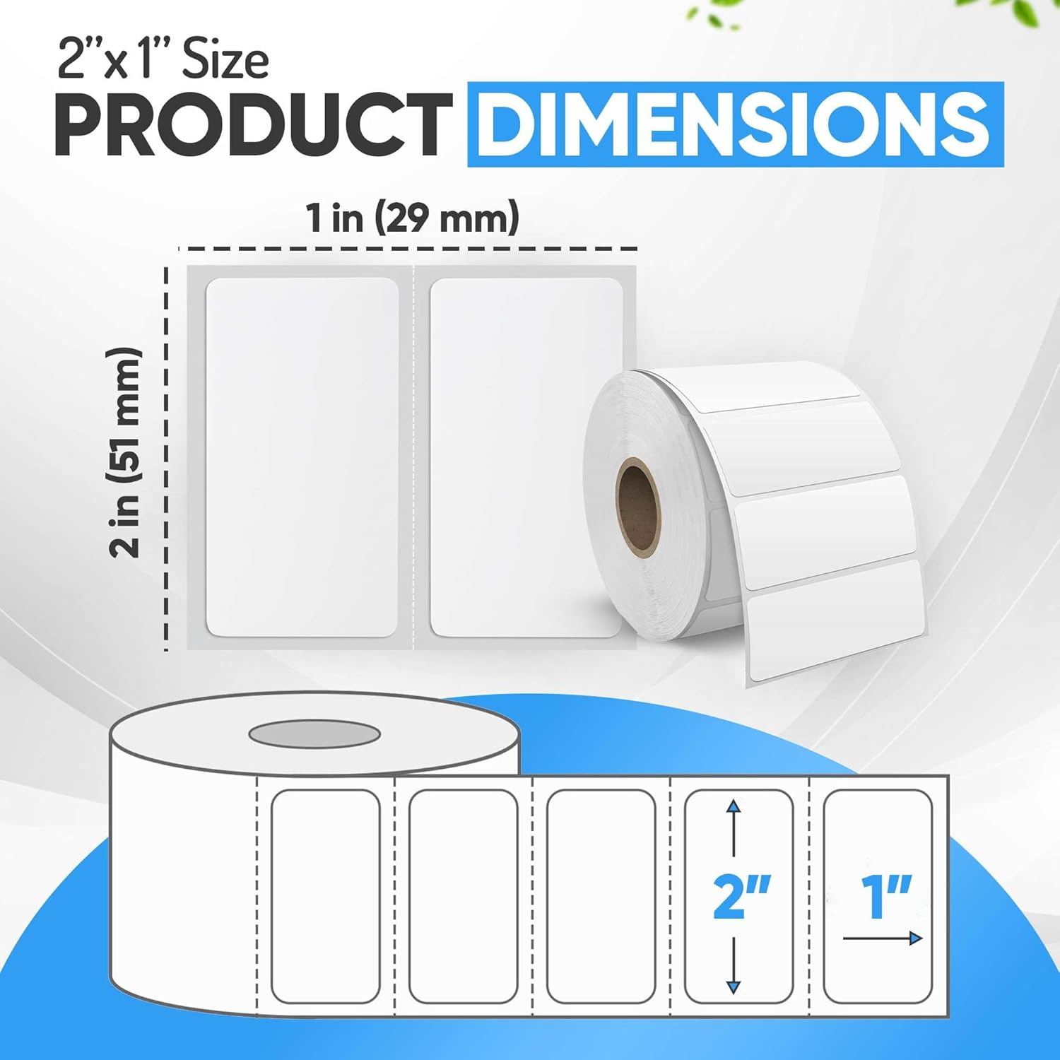 2" x 1" Direct Thermal Labels, Multipurpose Barcode Address Label Compatible with Rollo, Zebra, Munbyn, Nelko Thermal Label Printers 10 Rolls/10000 Labels - Image 2