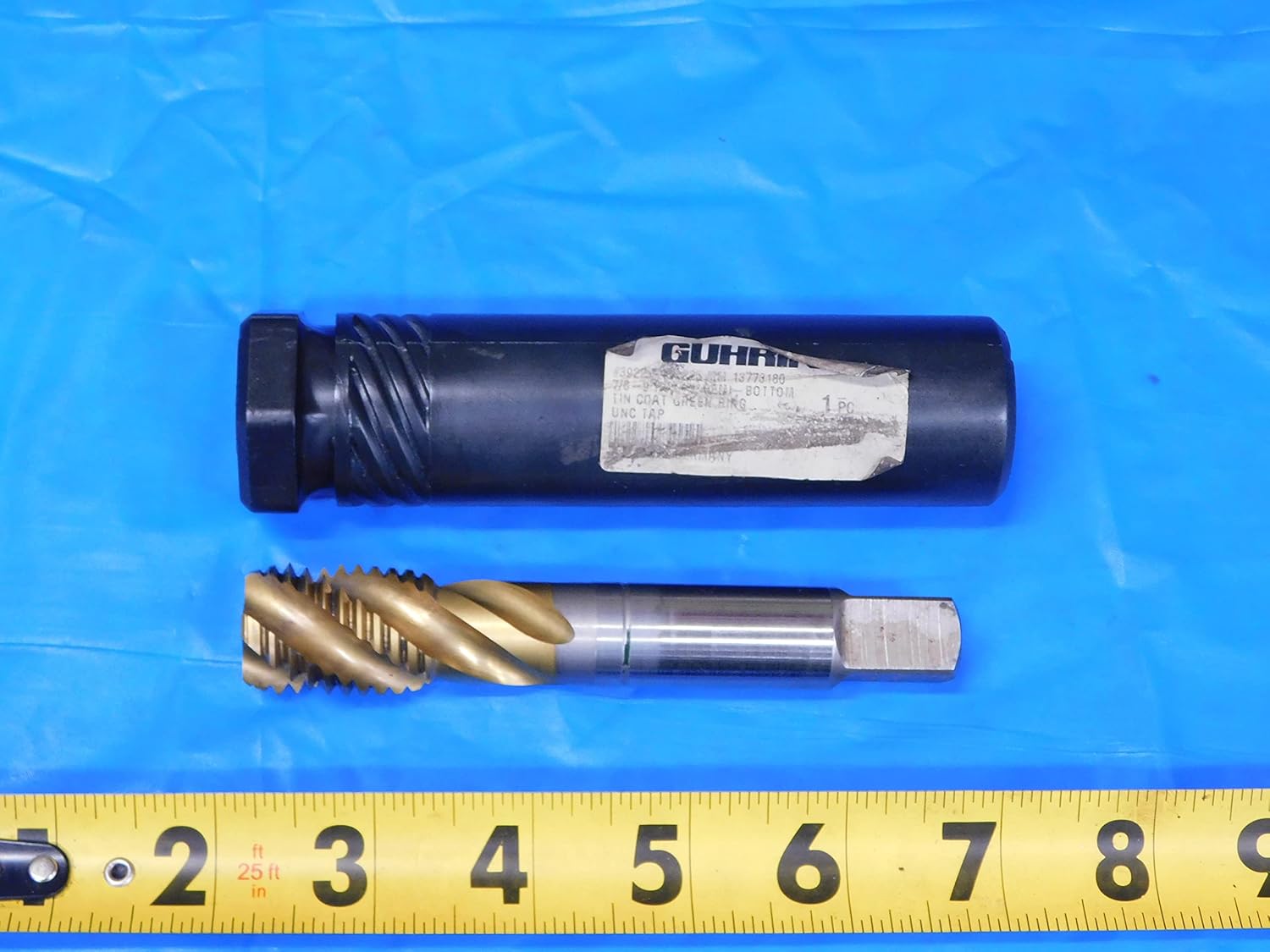 GUHRING 7/8 9 2B UNC HSS-E TiN Coated Bottoming TAP 4 Spiral Flute .875 GUH 3922 - MB11936CG2