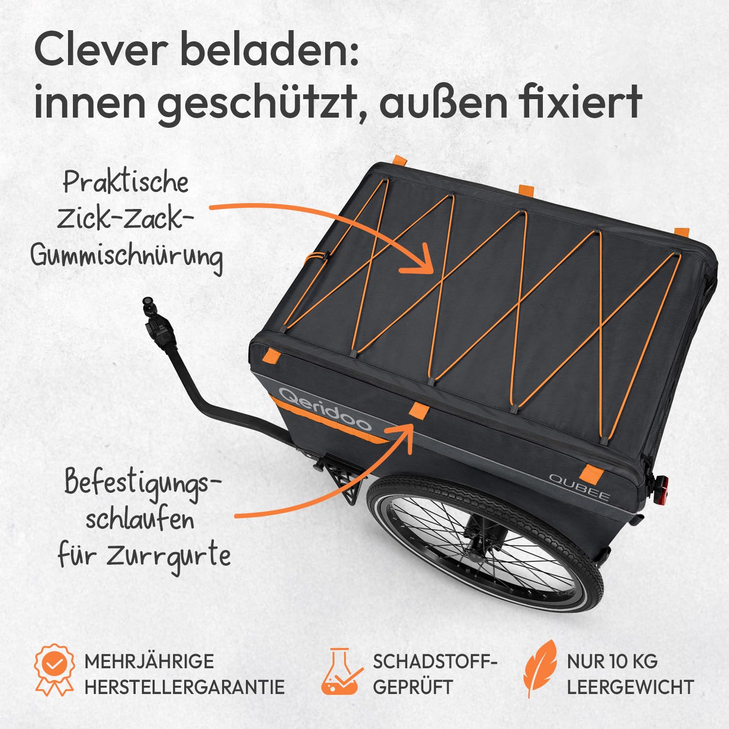 Przyczepa rowerowa Qubee Grey