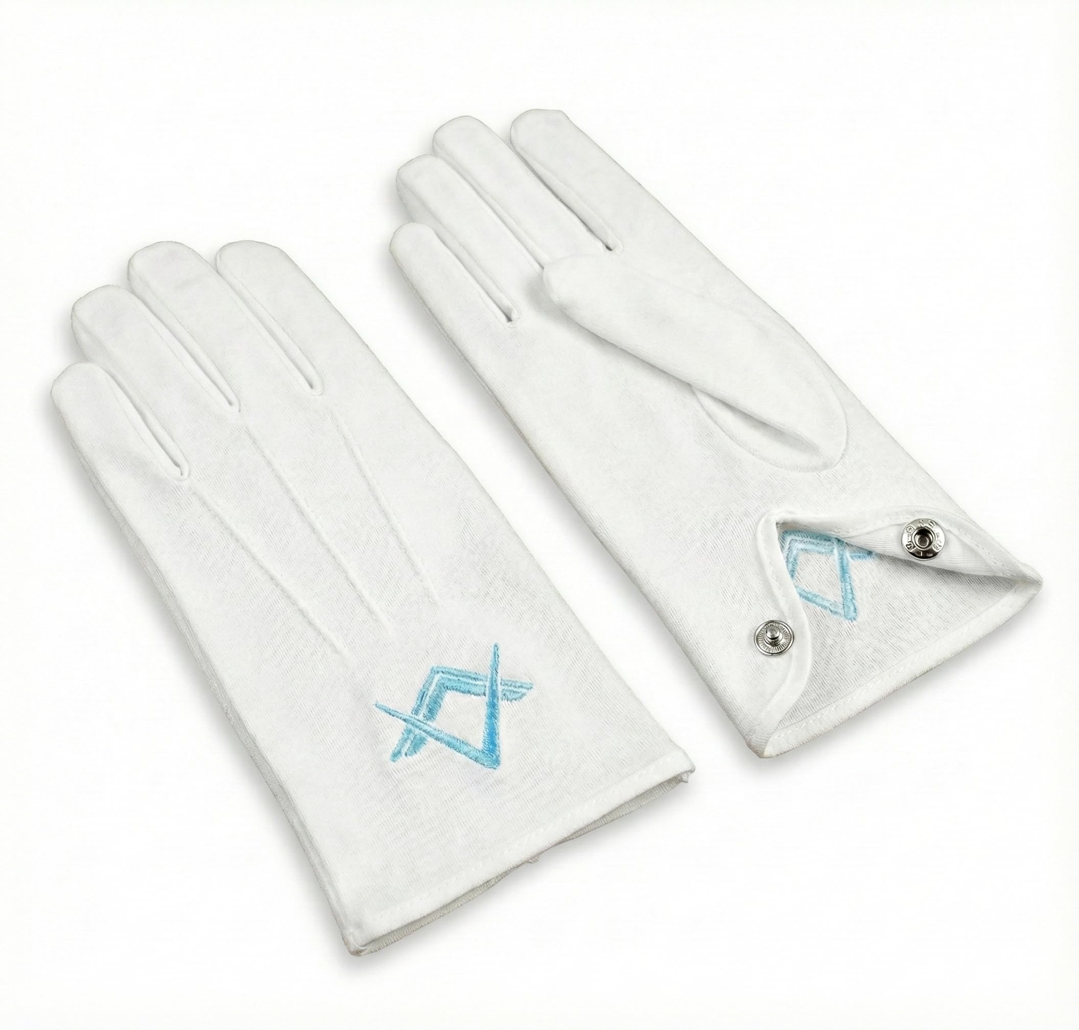 Guanti in cotone bianco Hamilton, bussola da parata, insegne massoniche, regalo per feste massoniche