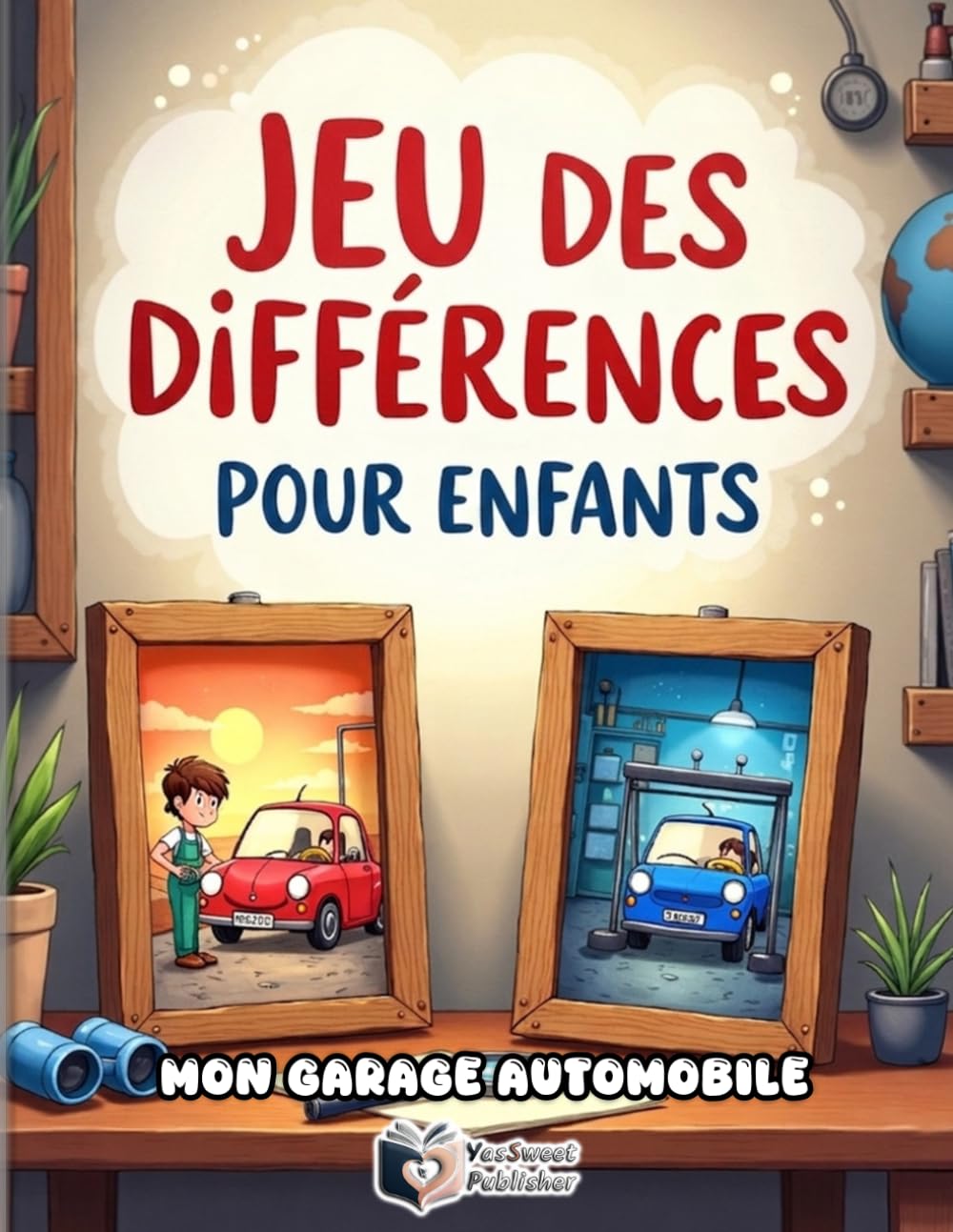 Cherche et Trouve les 5 Différences - Mon Garage Automobile: Livre d'Activités pour Enfants 4-8 Ans | Jeu des Erreurs et d'Observation avec Voitures et Véhicules | 50 Puzzles Colorés