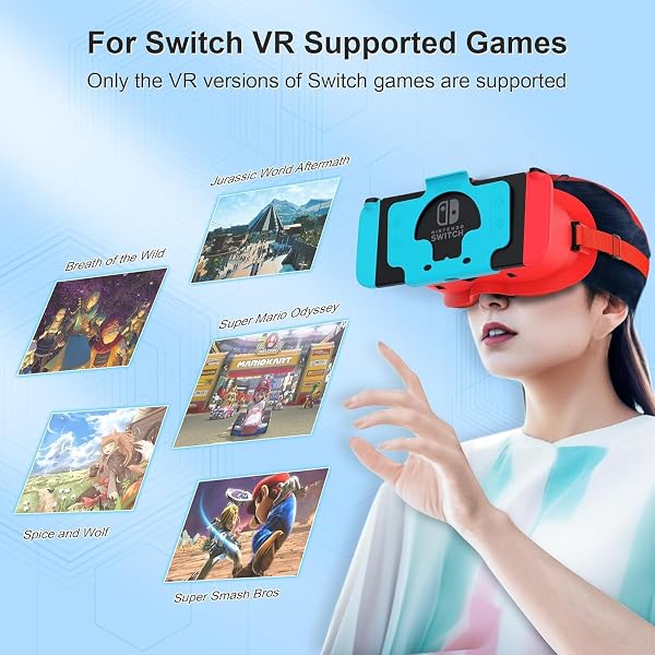 Auriculares de realidad virtual mejorados para Nintendo Switch y Switch OLED, gafas de realidad virtual con lentes HD ajustables y cómoda diadema, Labo VR Kit Gafas 3D para accesorios de conmutación - 3