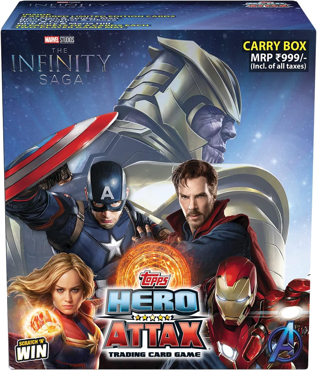 Topps India Marvel Hero Attax 2021 TCG Collection Carry Box, Total 244 Cards