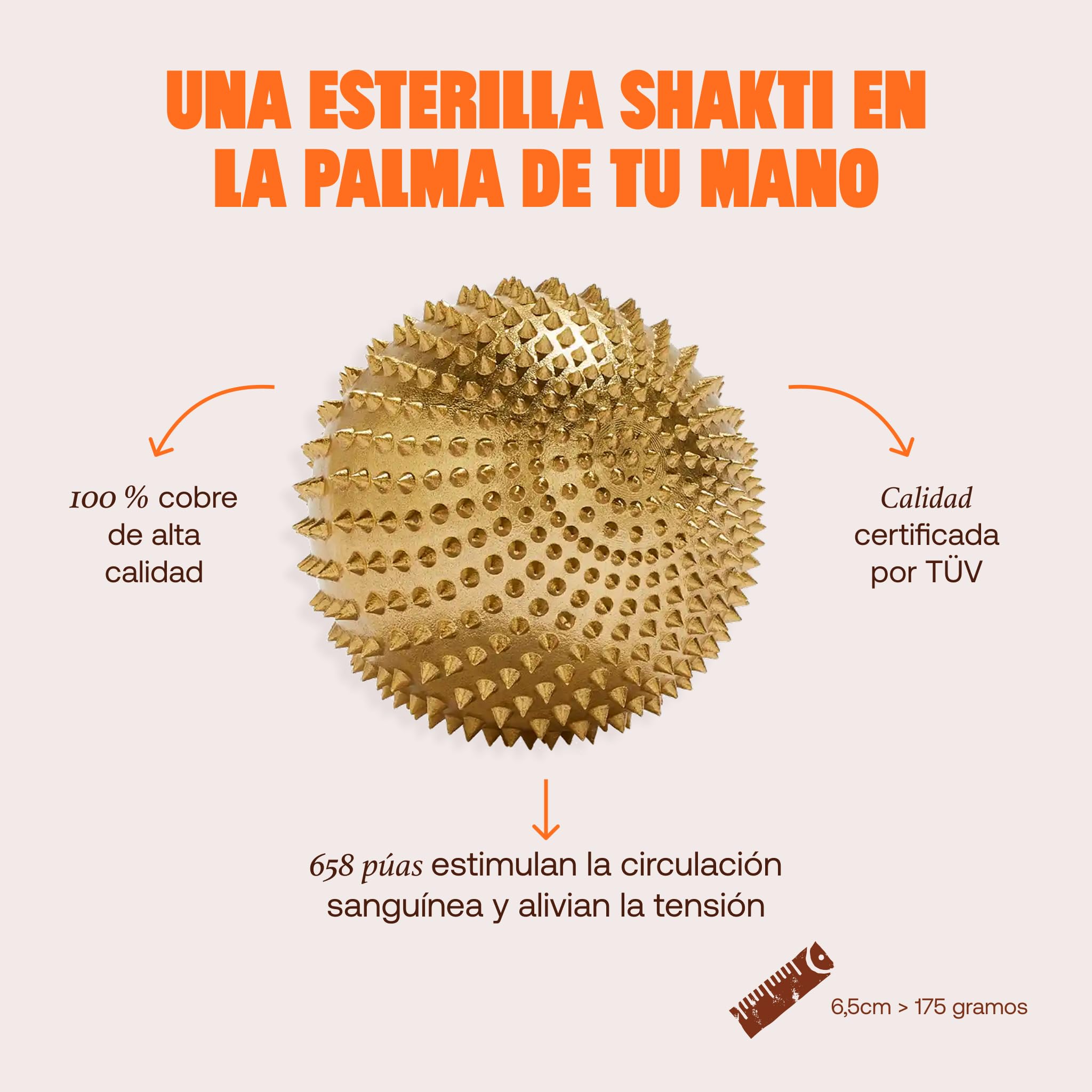 ShaktiMat [La original] Bola de Masaje Acupresión - Masaje de pies, manos, cuello y pantorrillas - Fascitis Plantar - Fabricación ética - Con alfombrilla de corcho natural