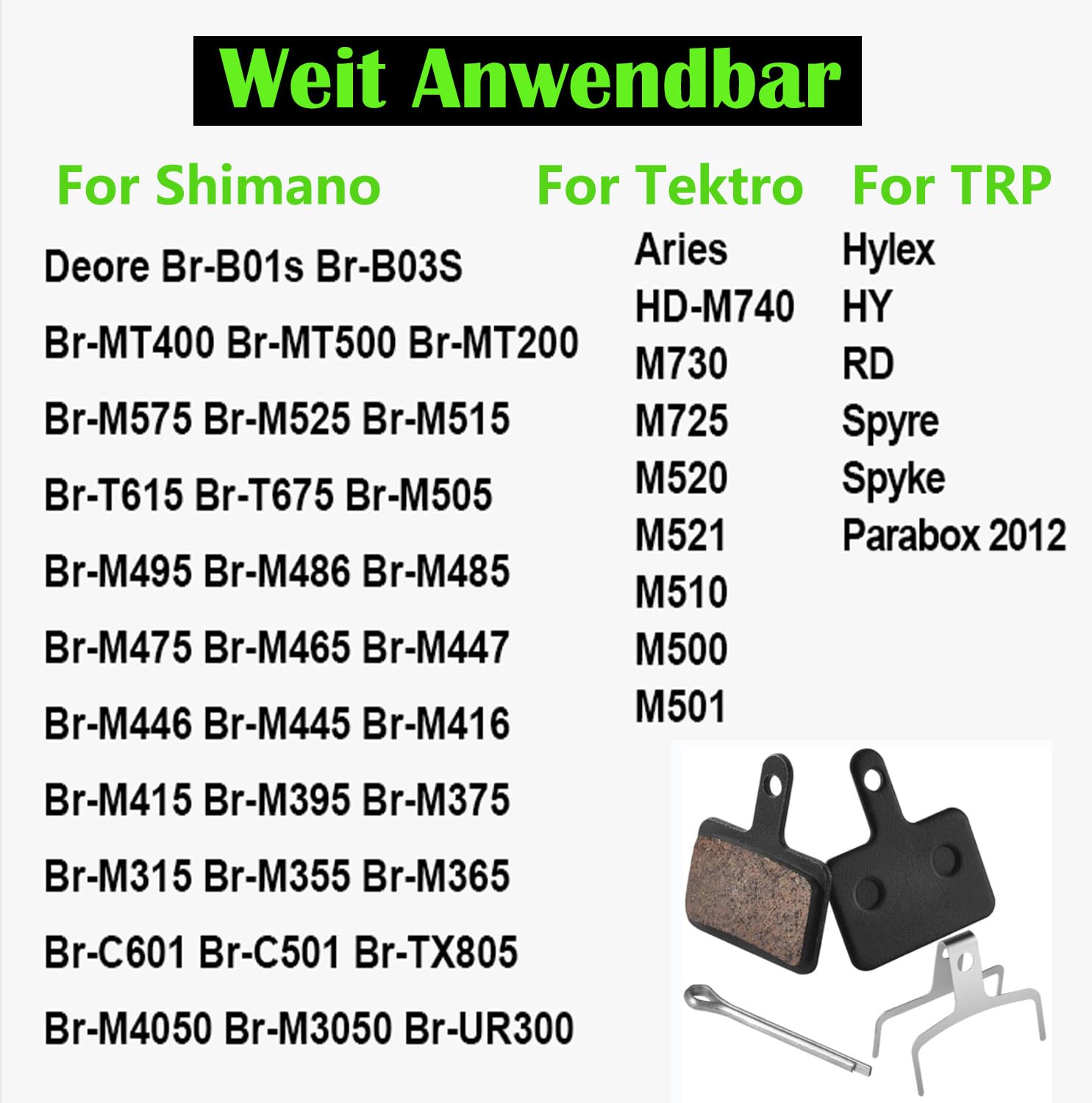 Pastiglie Freni Bici Per Shimano - Resina Semi-Metallica - Compatibile Con MT200, MT400, MT500