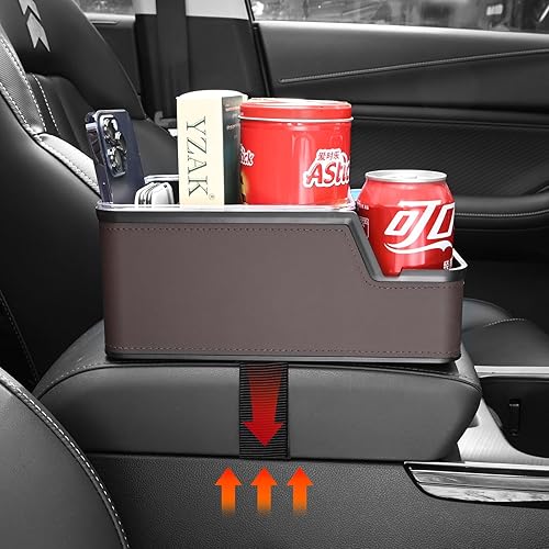 Miniatura 6 de Organizador de asiento de automóvil con soporte para teléfono, bandeja para portavasos y reposabrazos, organizador de camión y almacenamiento para