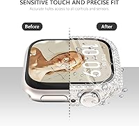 Vista 4 de CHANCHY Paquete de 4 fundas compatibles con Apple Watch de 1.654 pulgadas con protector de pantalla, 200 carcasas brillantes con diamantes