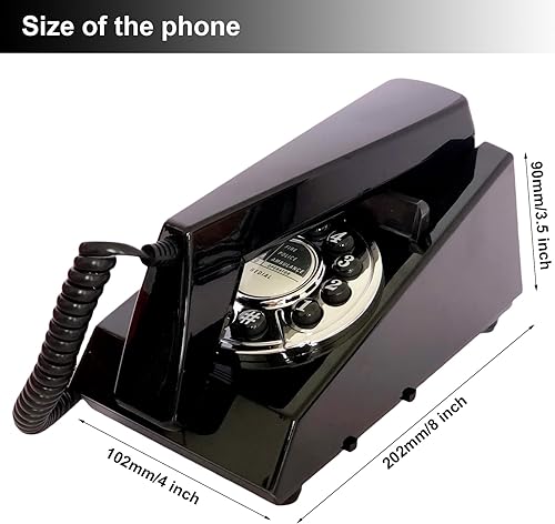 Miniatura 8 de Teléfonos de línea fija vintage para el hogar, teléfono de pared retro para personas mayores, teléfono de casa de estilo antiguo con borde delgado