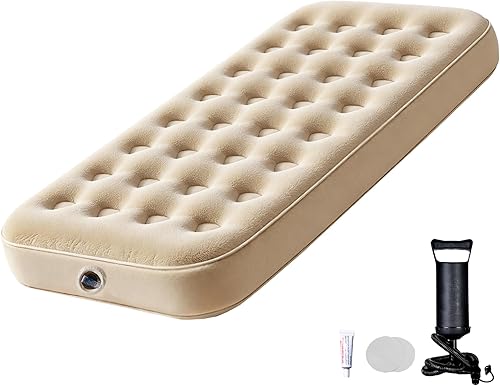 Miniatura 2 de Colchón de aire de tamaño individual  Cama inflable individual con soporte Fiber-Tech, 10 pulgadas de altura, capacidad de 300 libras, colchón