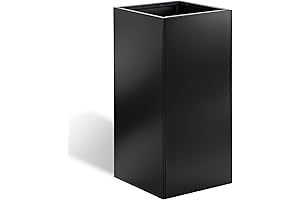 Tall Metal Planter Box with Insert – Galvanized Steel Planter for Home, Garden