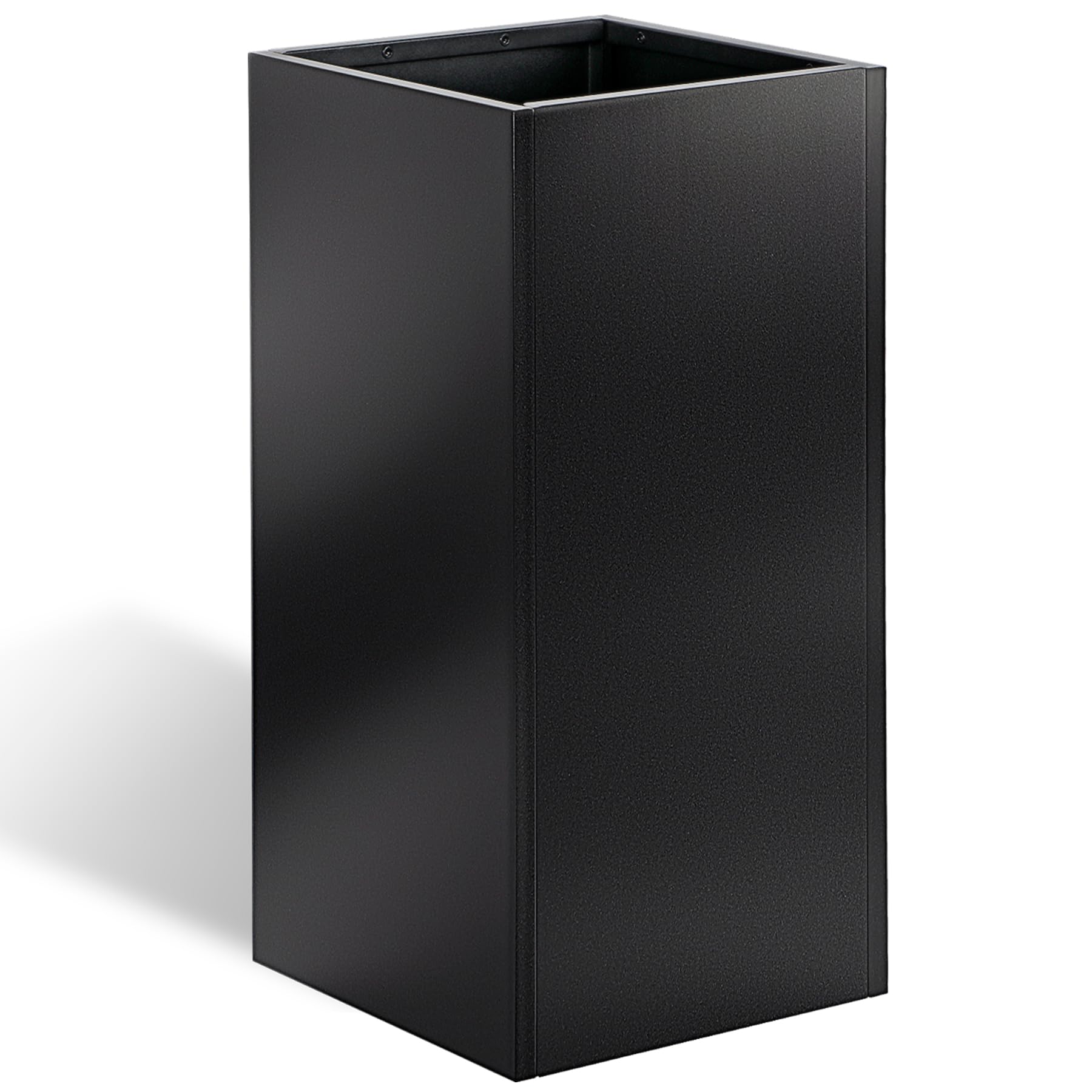 Tall Metal Planter Box 14” x 14” x 30”, Heavy Duty Steel Planter Box with Removable Insert Shelf, Pedestal Planter for Home, Garden, Porch, Yard, Hotel