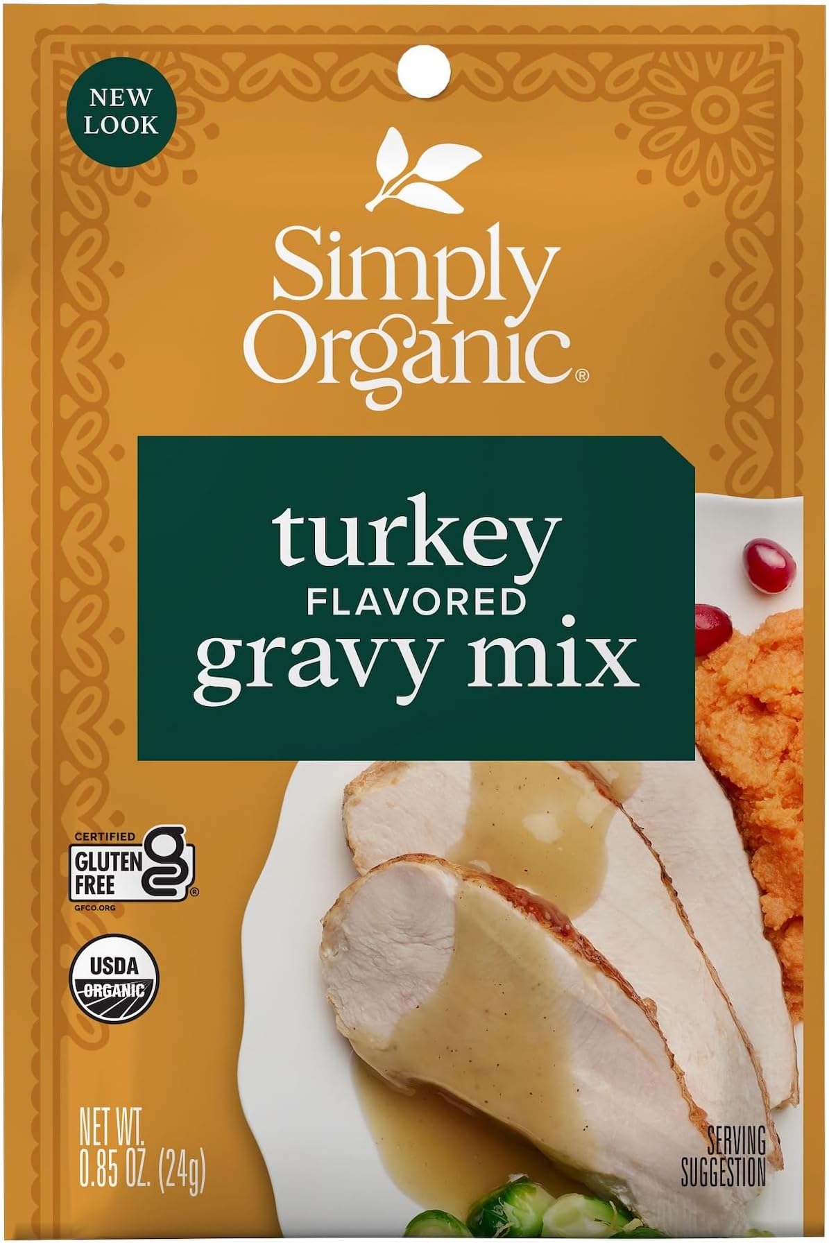 Simply Organic, Turkey Flavored Gravy Mix, 0.85 Oz