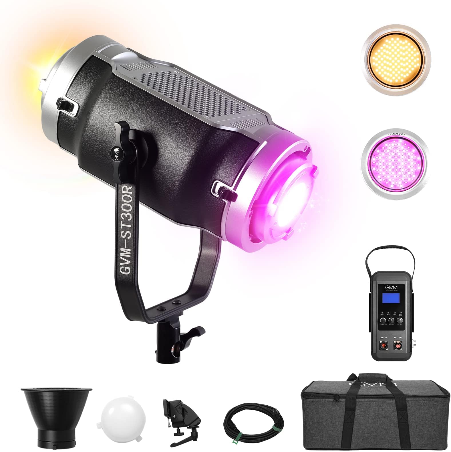 GVM Led Video Light, Double Head 300W RGB&BiColor